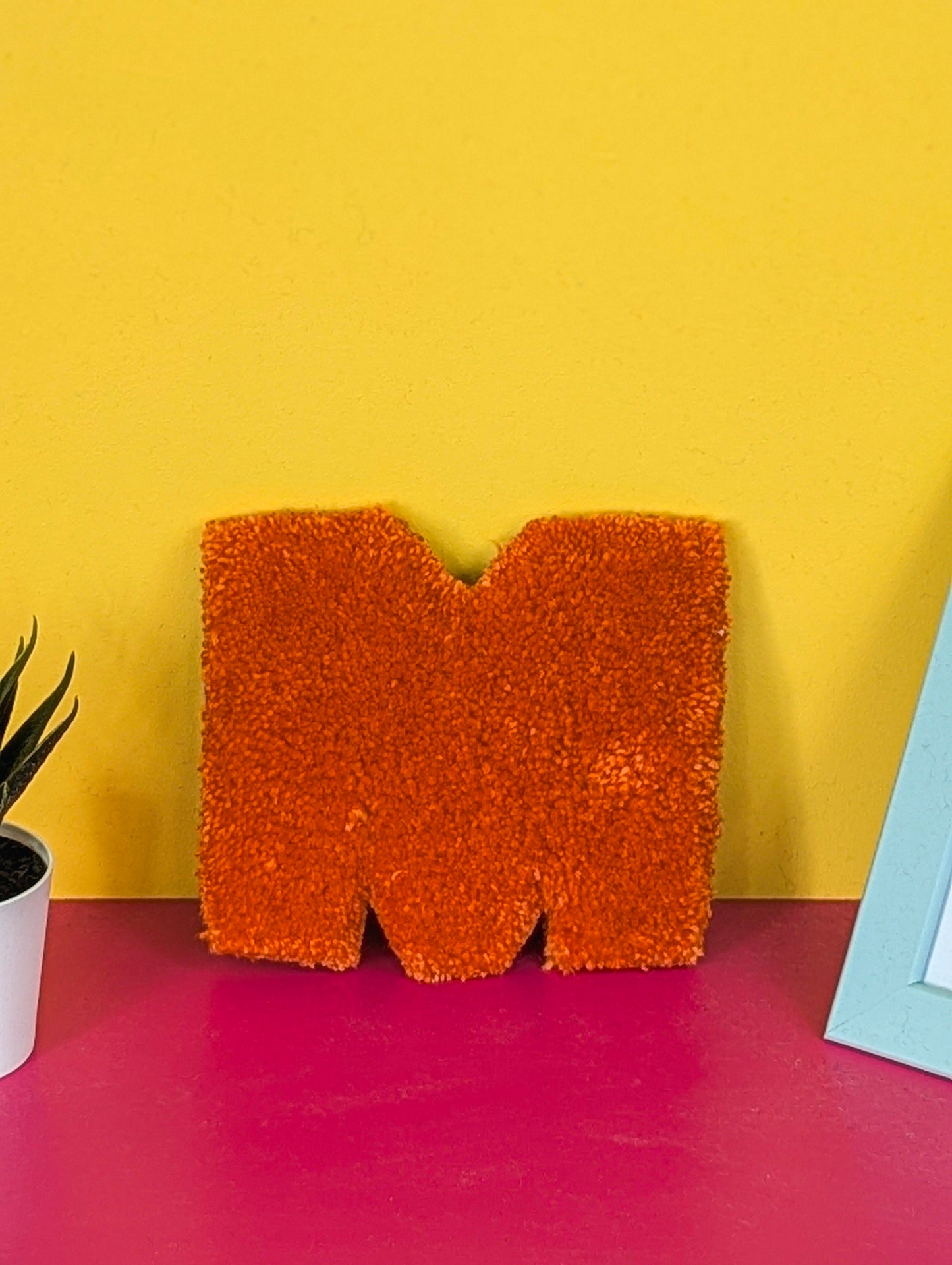 Tufted Fluffy Alphabet Wall Letter M - Colourful Kids Room Decor, Cute Nursery Accent, Personalised Wall Display