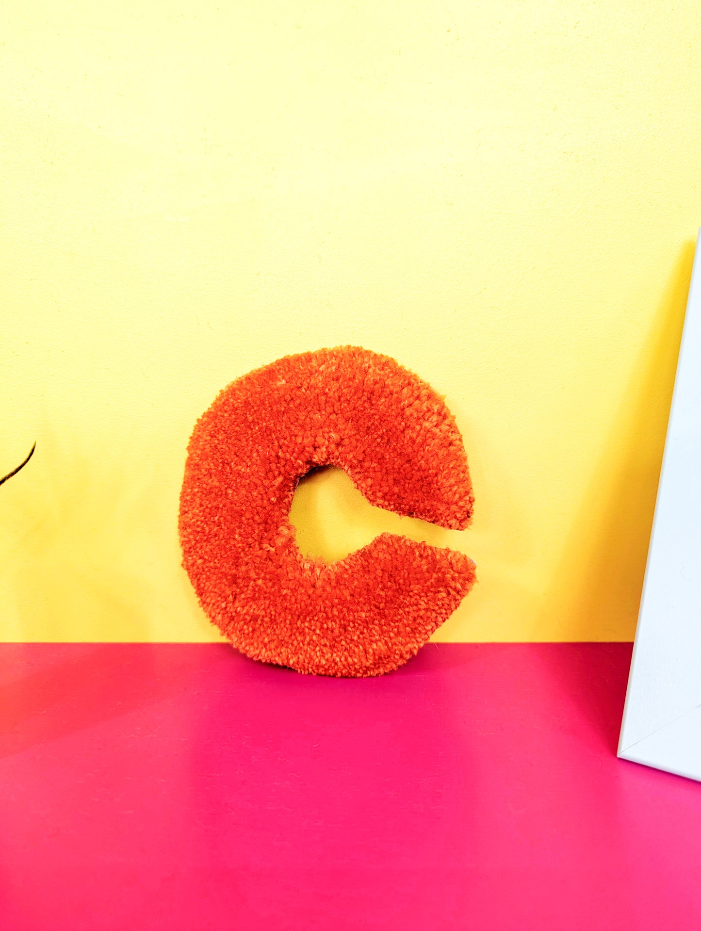 Tufted Fluffy Alphabet Wall Letter C - Colourful Kids Room Decor, Cute Nursery Accent, Personalised Wall Display