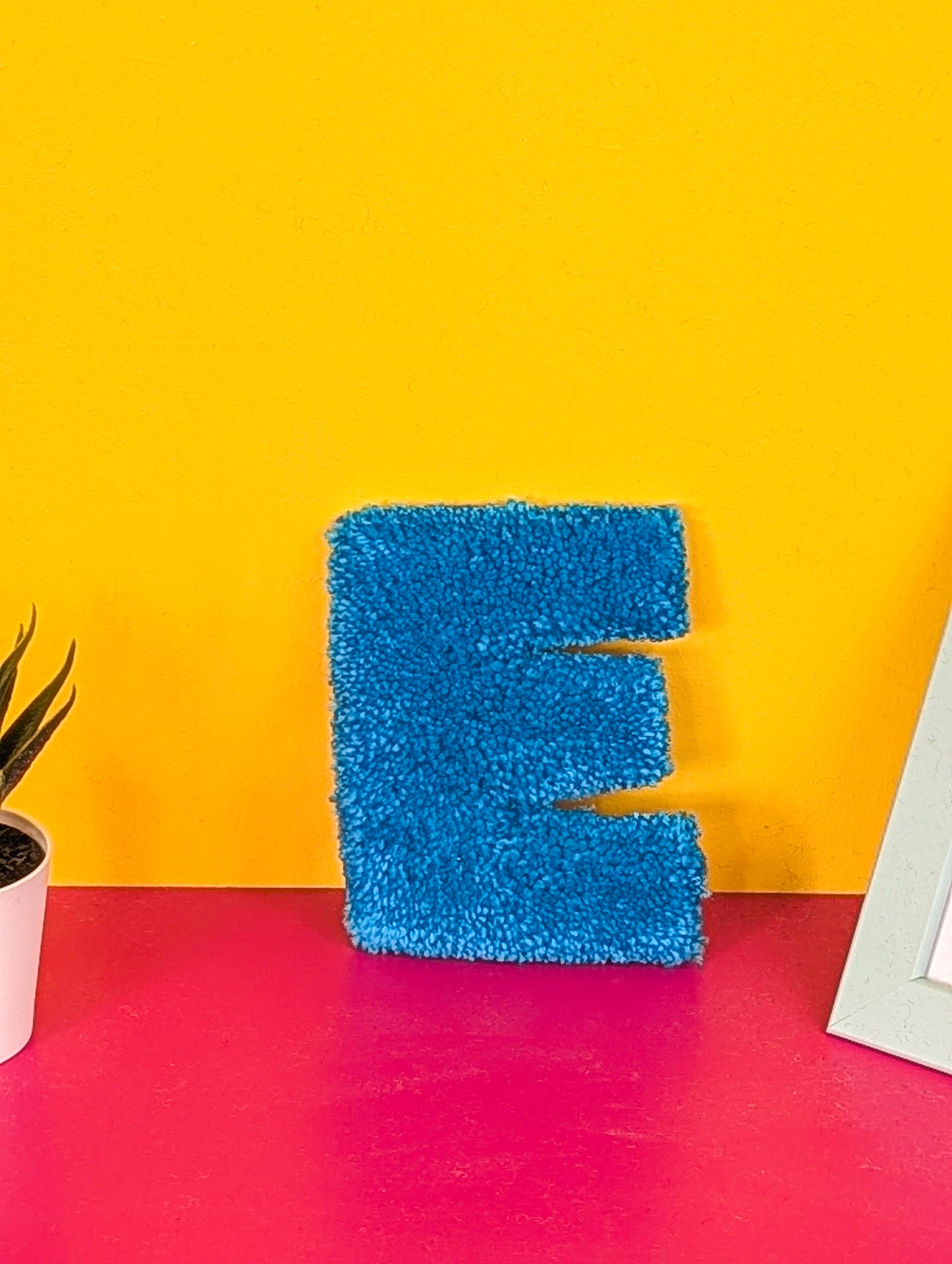 Tufted Fluffy Alphabet Wall Letter E - Colourful Kids Room Decor, Cute Nursery Accent, Personalised Wall Display