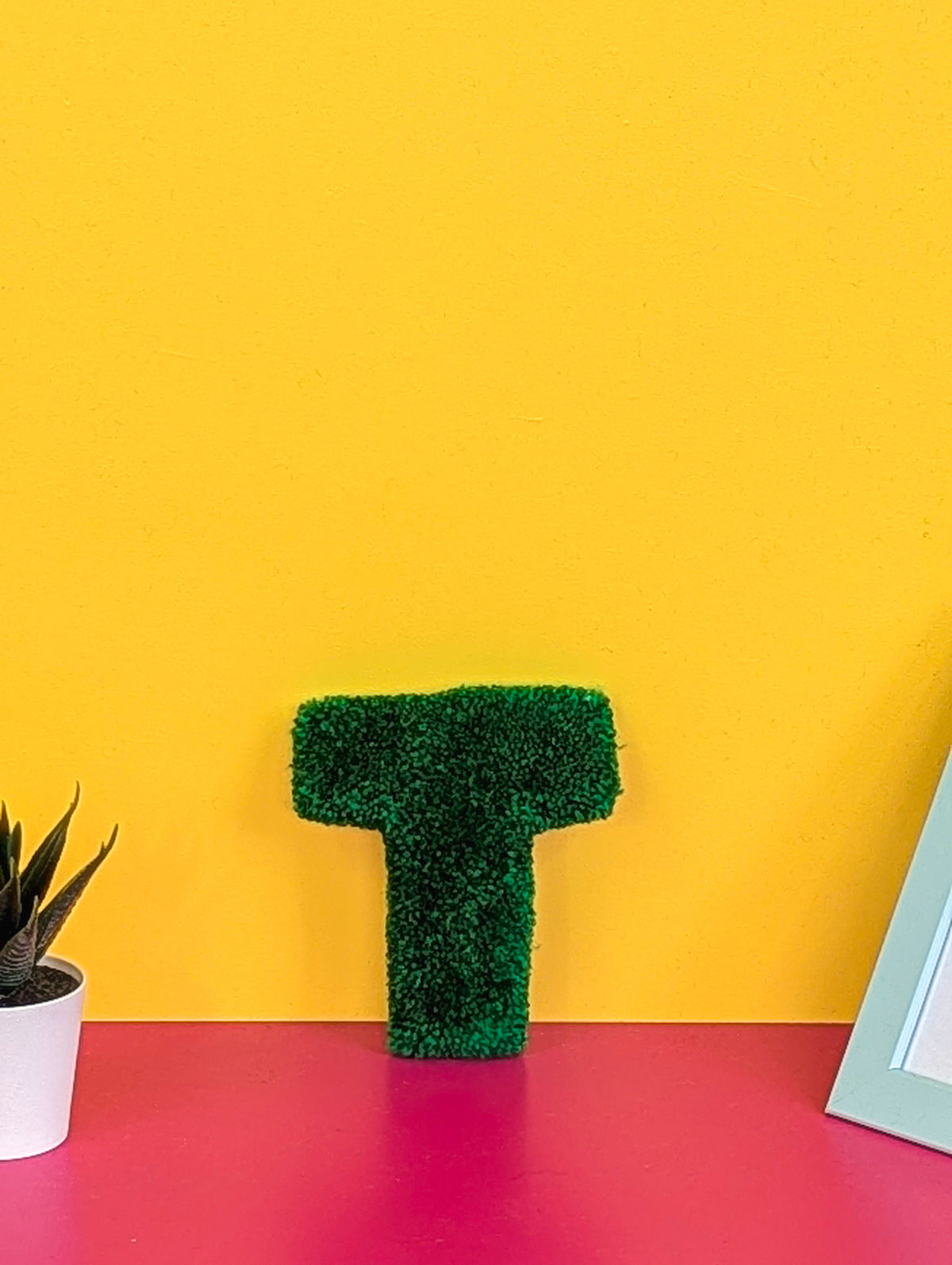 Tufted Fluffy Alphabet Wall Letter T - Colourful Kids Room Decor, Cute Nursery Accent, Personalised Wall Display