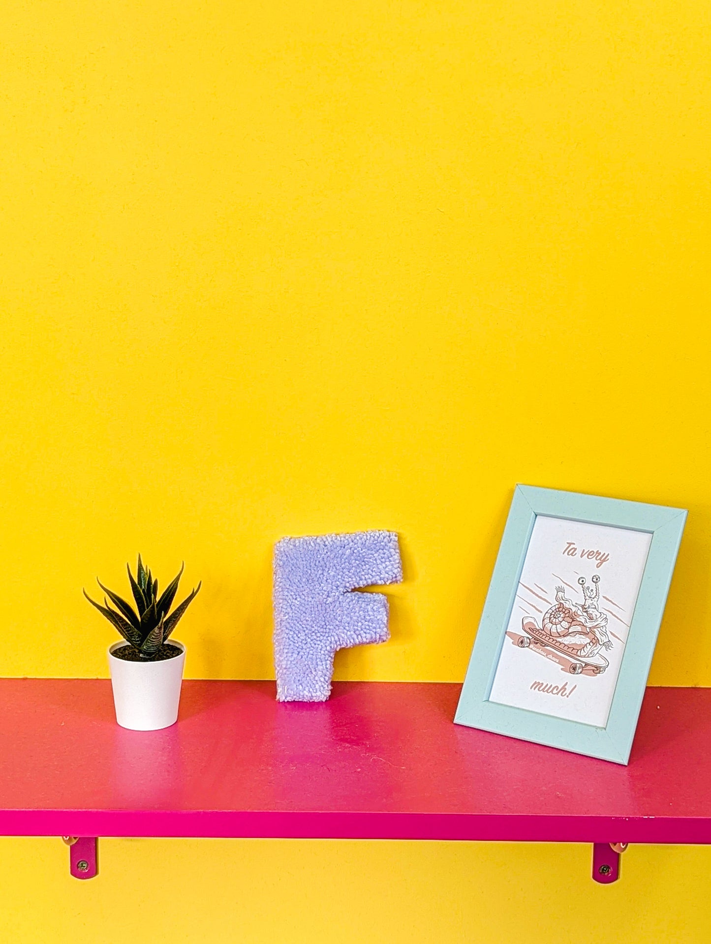 Tufted Fluffy Alphabet Wall Letter F - Colourful Kids Room Decor, Cute Nursery Accent, Personalised Wall Display