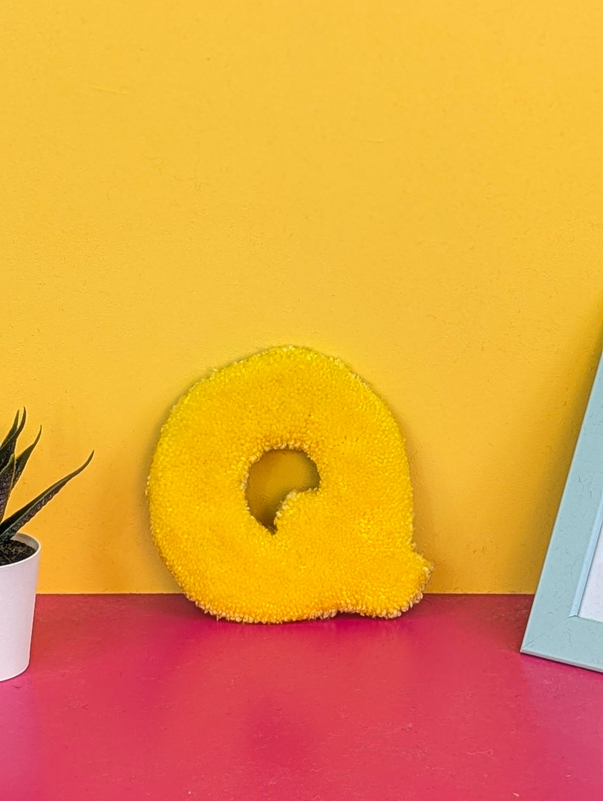Tufted Fluffy Alphabet Wall Letter Q - Colourful Kids Room Decor, Cute Nursery Accent, Personalised Wall Display