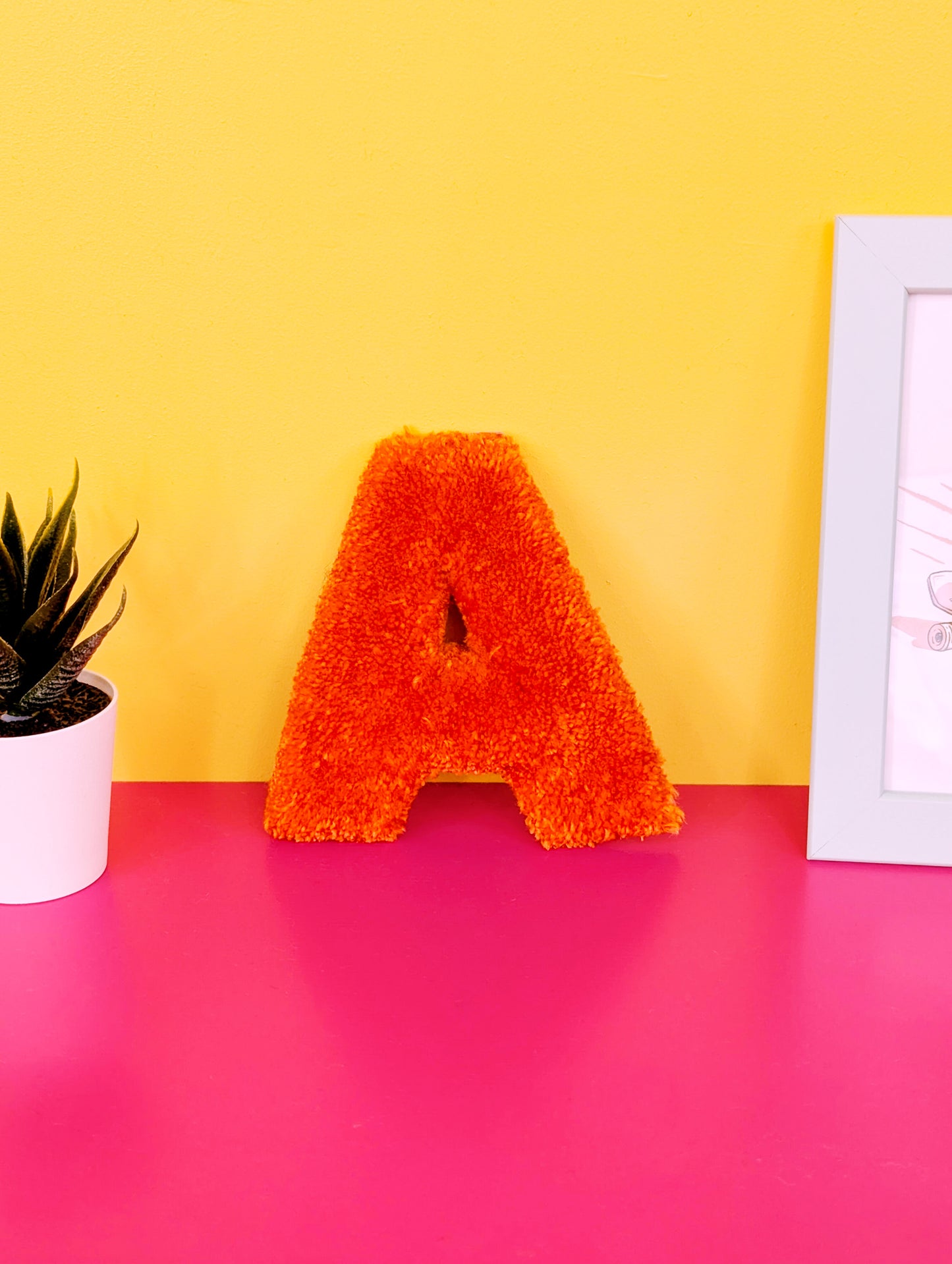 Tufted Fluffy Alphabet Wall Letter A – Colourful Kids Room Decor, Cute Nursery Accent, Personalised Wall Display