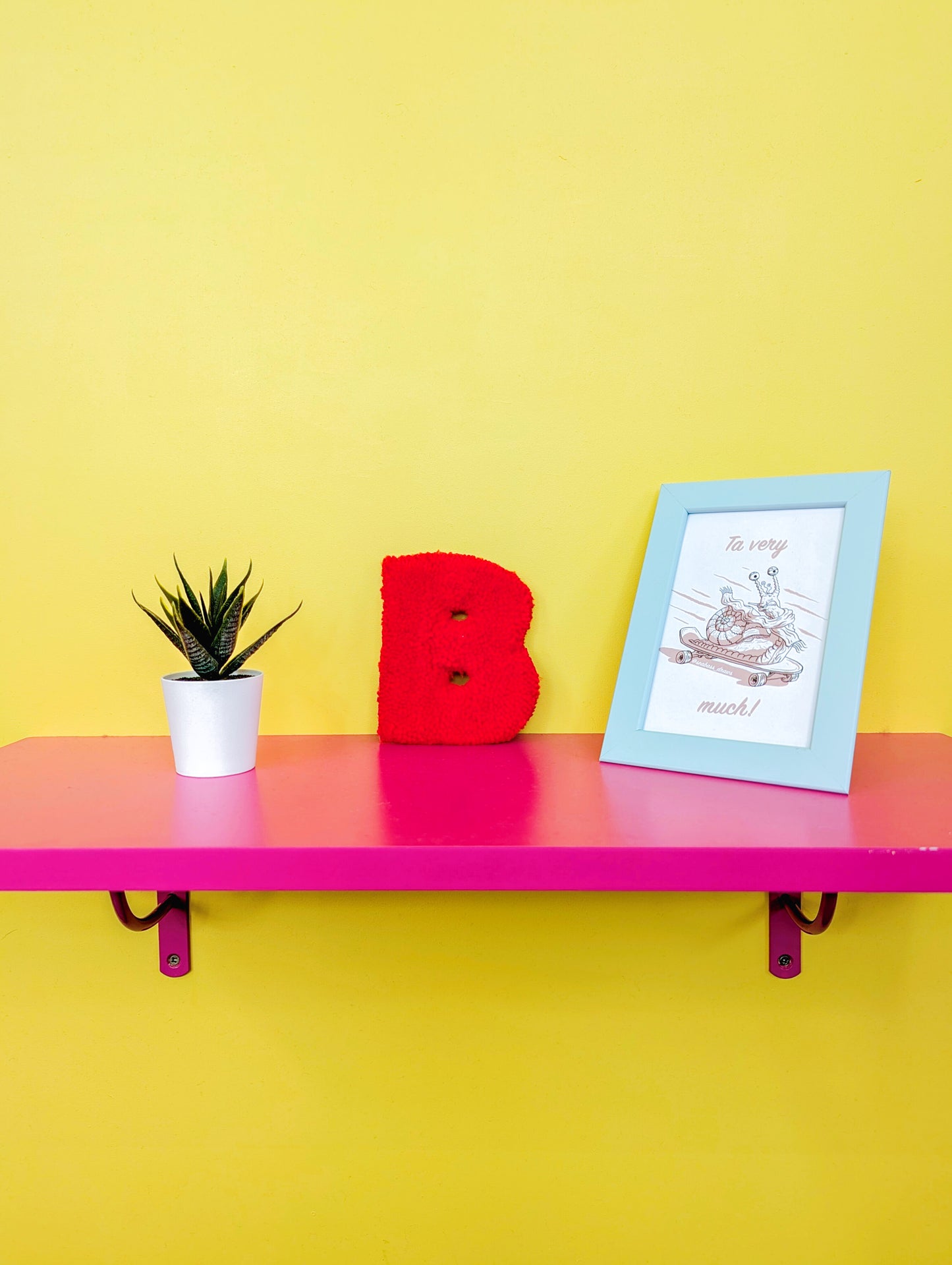 Tufted Fluffy Alphabet Wall Letter B - Colourful Kids Room Decor, Cute Nursery Accent, Personalised Wall Display