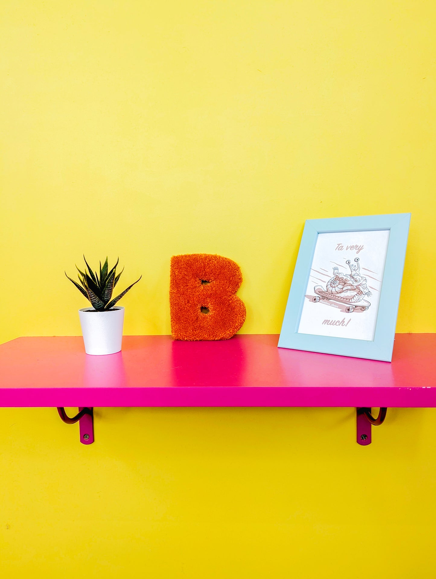 Tufted Fluffy Alphabet Wall Letter B - Colourful Kids Room Decor, Cute Nursery Accent, Personalised Wall Display