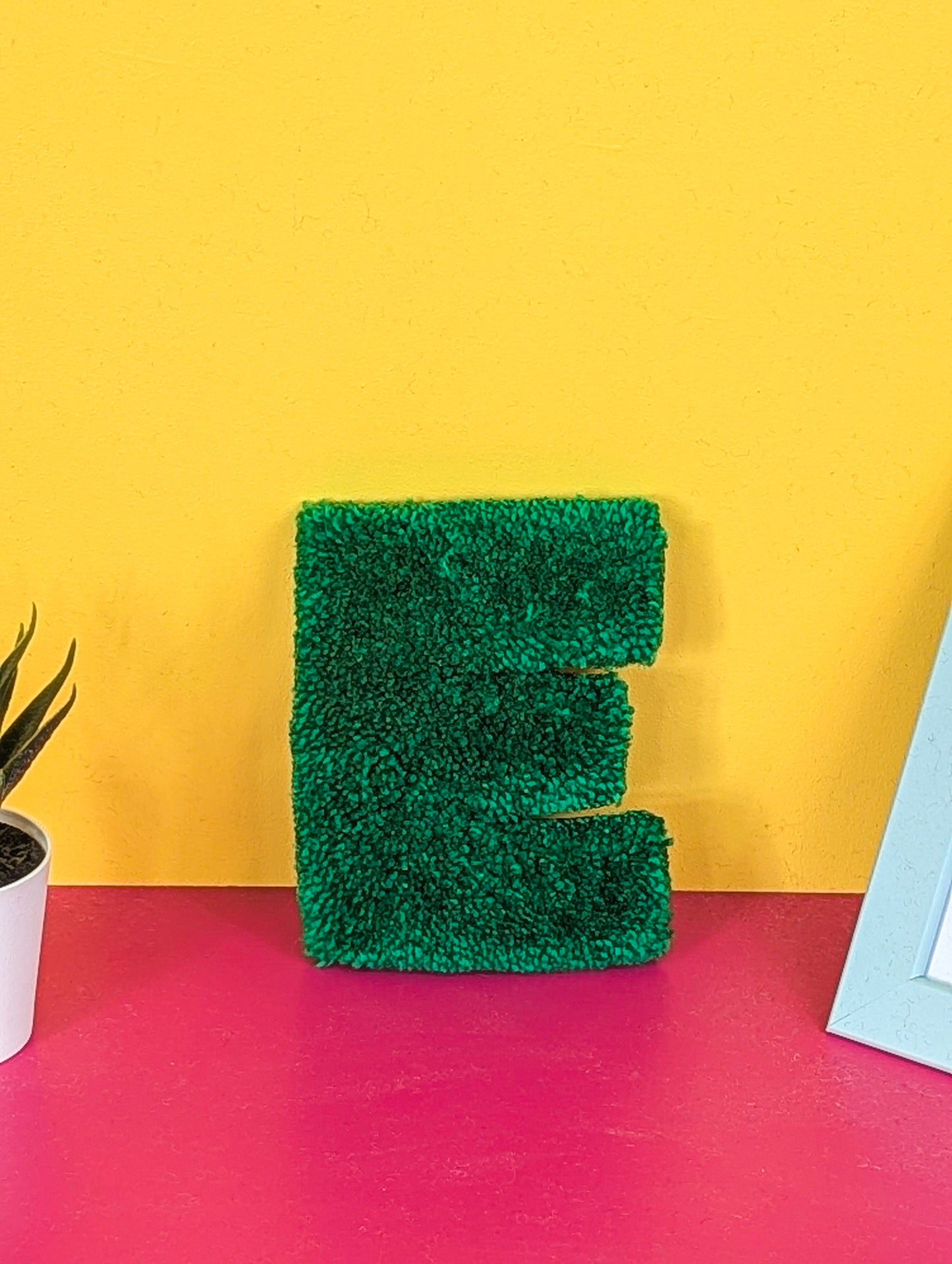 Tufted Fluffy Alphabet Wall Letter E - Colourful Kids Room Decor, Cute Nursery Accent, Personalised Wall Display