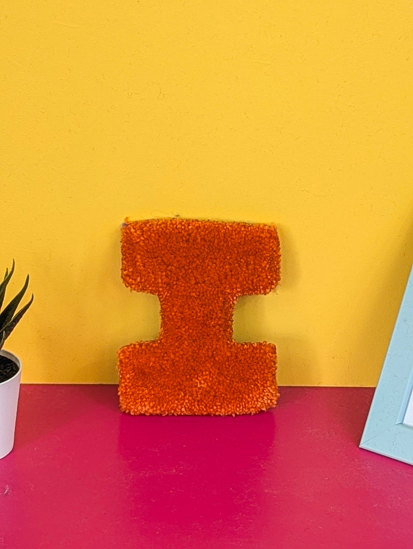Tufted Fluffy Alphabet Wall Letter I - Colourful Kids Room Decor, Cute Nursery Accent, Personalised Wall Display