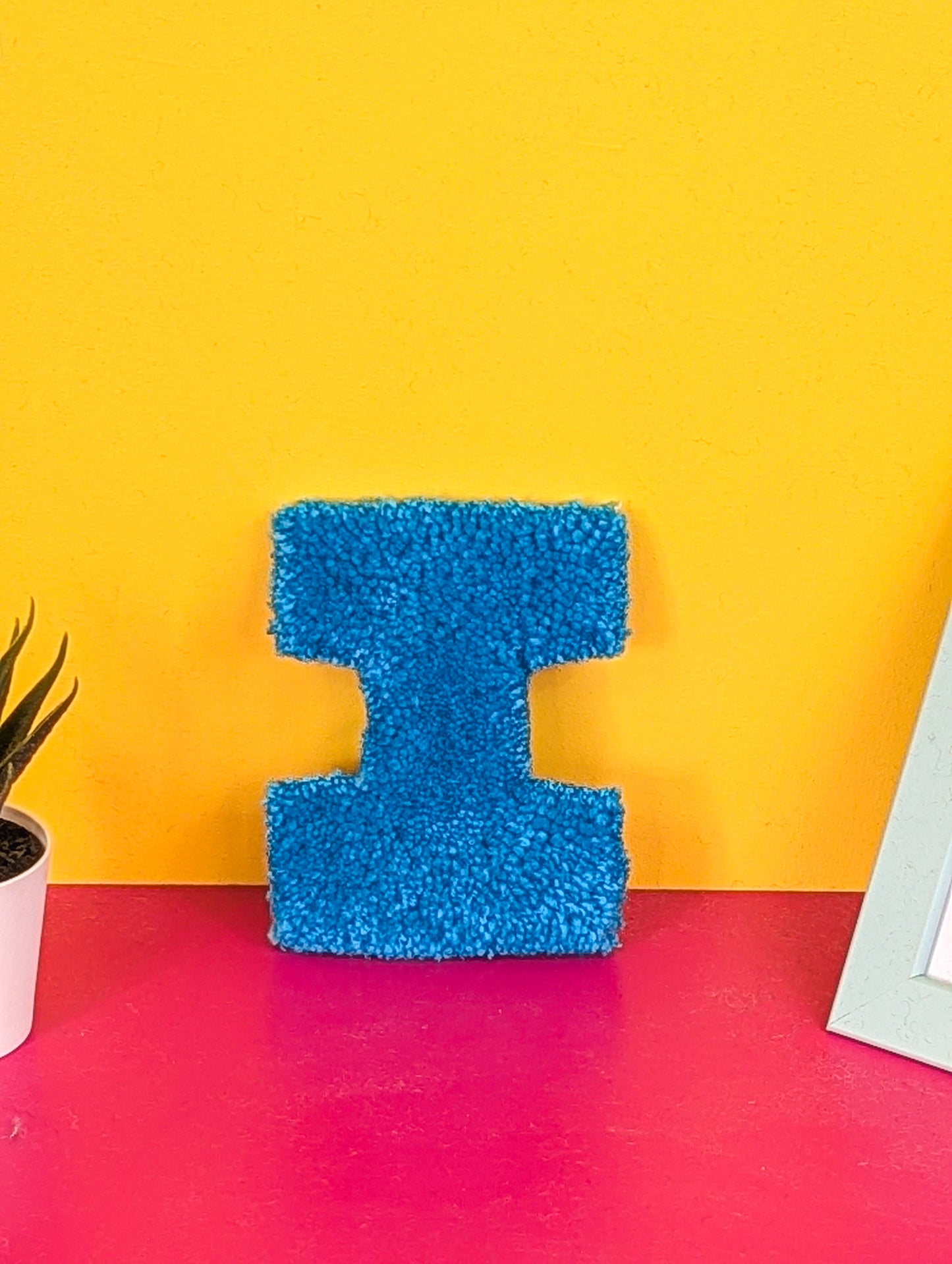 Tufted Fluffy Alphabet Wall Letter I - Colourful Kids Room Decor, Cute Nursery Accent, Personalised Wall Display