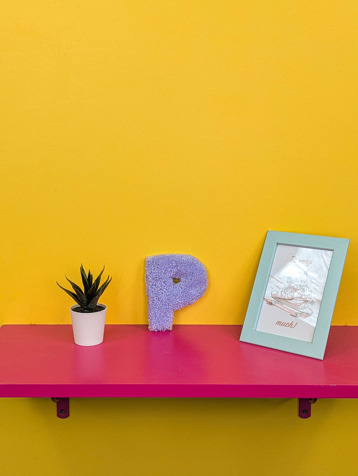 Tufted Fluffy Alphabet Wall Letter P - Colourful Kids Room Decor, Cute Nursery Accent, Personalised Wall Display