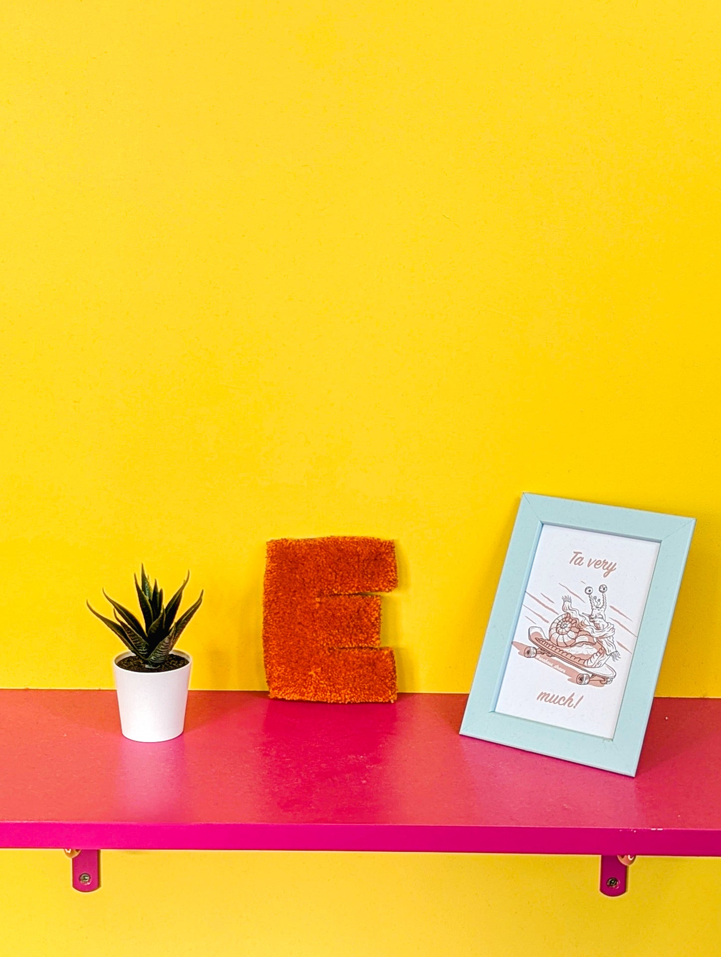 Tufted Fluffy Alphabet Wall Letter E - Colourful Kids Room Decor, Cute Nursery Accent, Personalised Wall Display