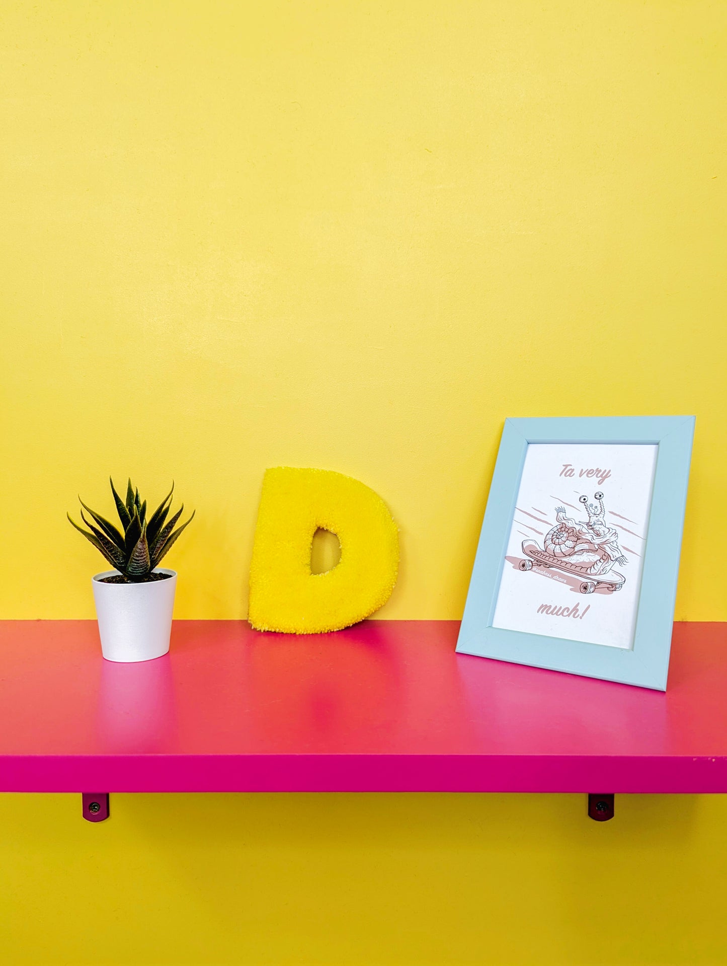 Tufted Fluffy Alphabet Wall Letter D - Colourful Kids Room Decor, Cute Nursery Accent, Personalised Wall Display