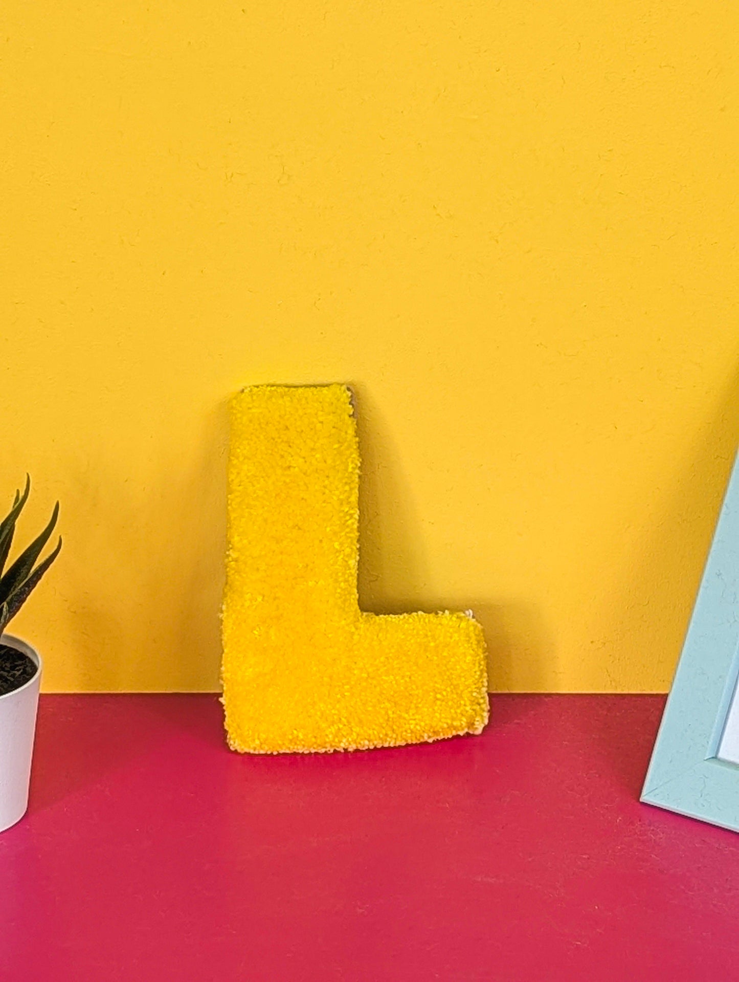 Tufted Fluffy Alphabet Wall Letter L - Colourful Kids Room Decor, Cute Nursery Accent, Personalised Wall Display