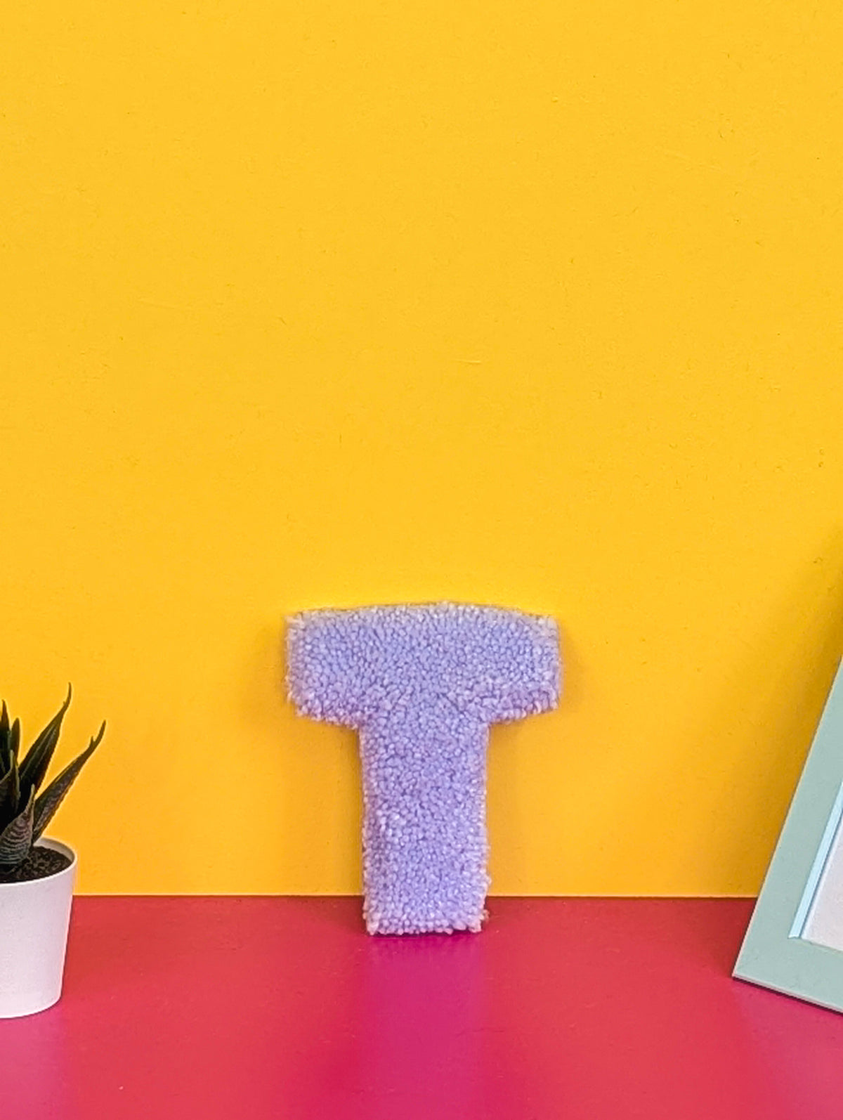 Tufted Fluffy Alphabet Wall Letter T - Colourful Kids Room Decor, Cute Nursery Accent, Personalised Wall Display