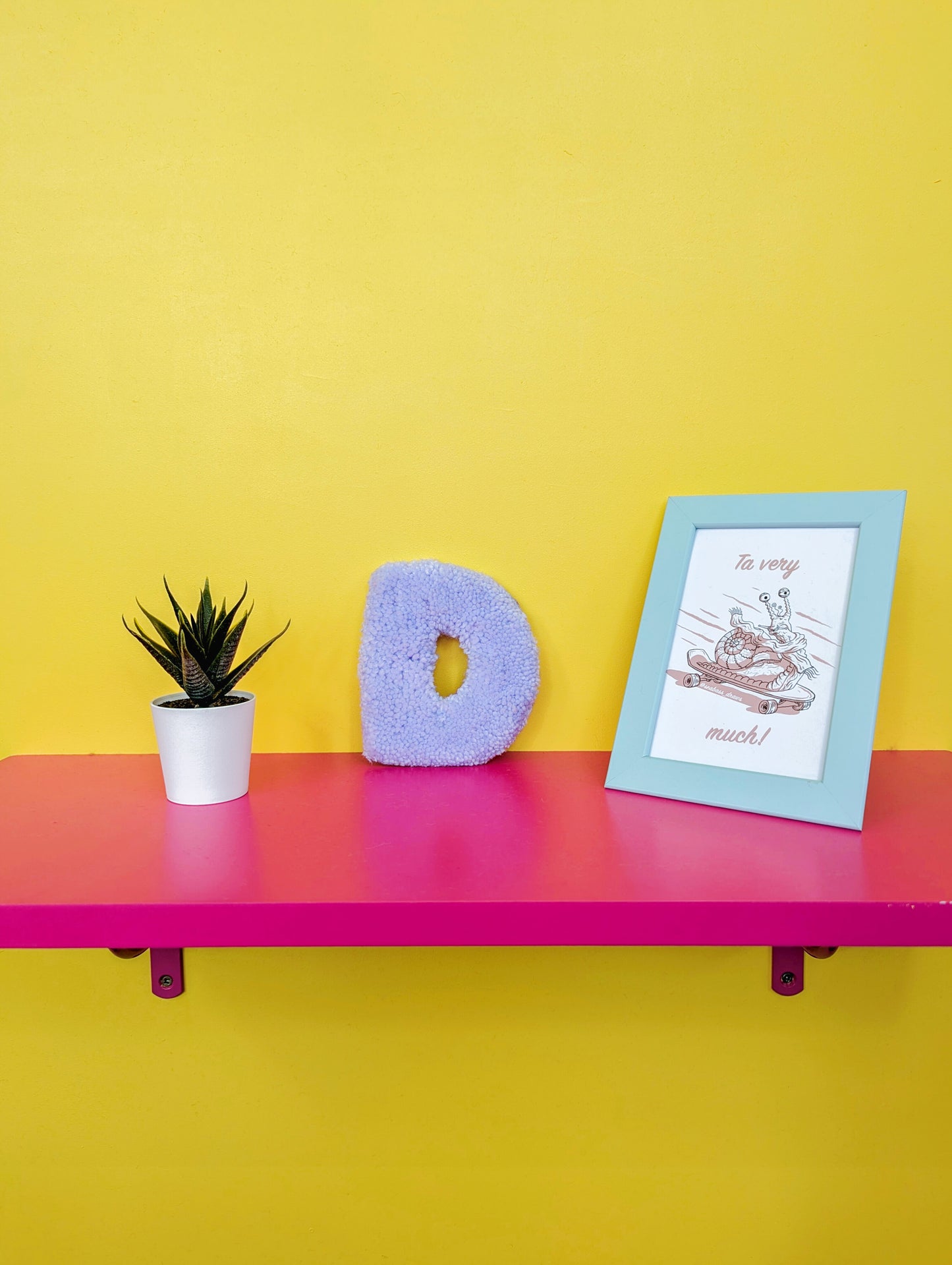 Tufted Fluffy Alphabet Wall Letter D - Colourful Kids Room Decor, Cute Nursery Accent, Personalised Wall Display