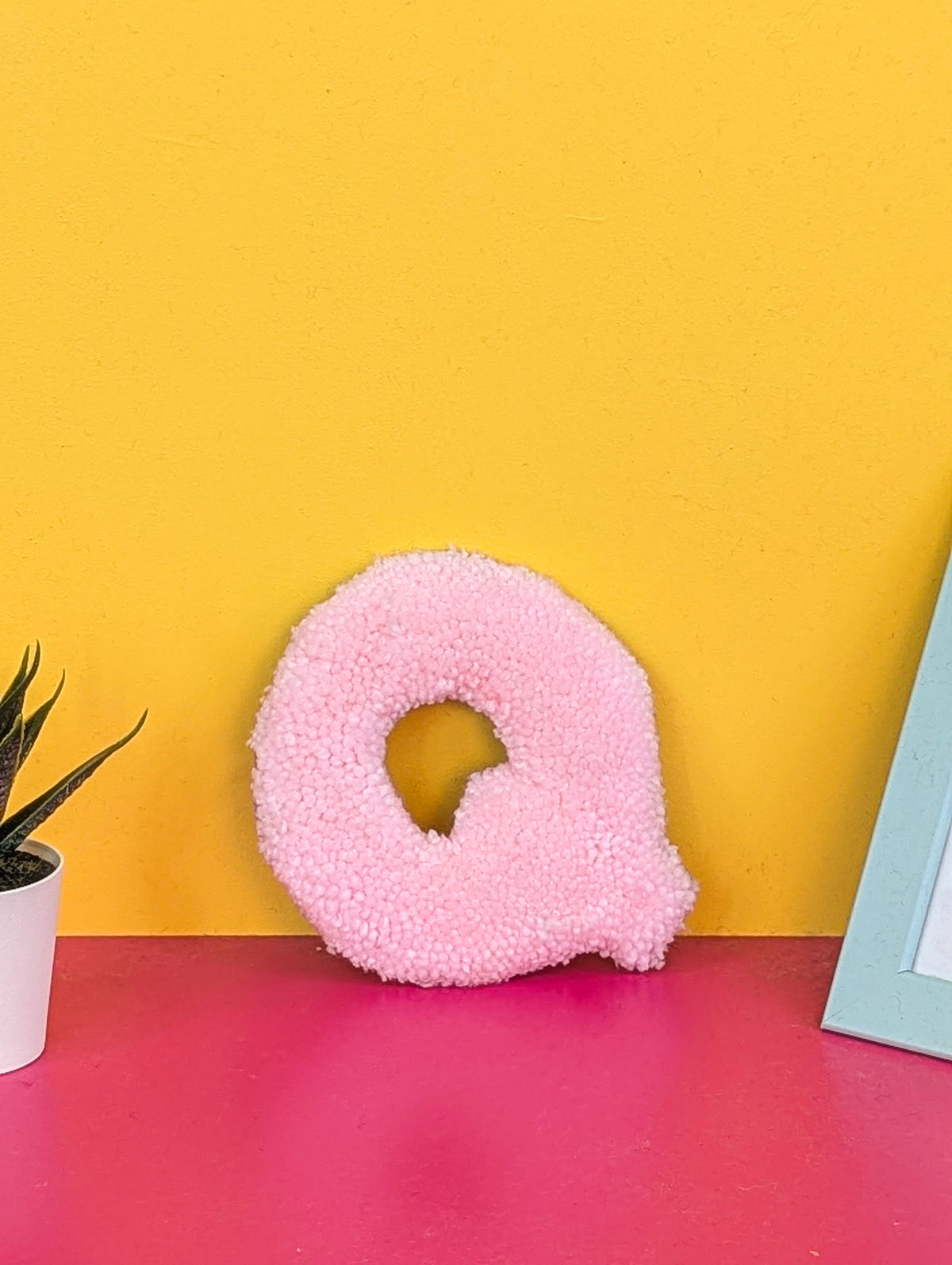 Tufted Fluffy Alphabet Wall Letter Q - Colourful Kids Room Decor, Cute Nursery Accent, Personalised Wall Display