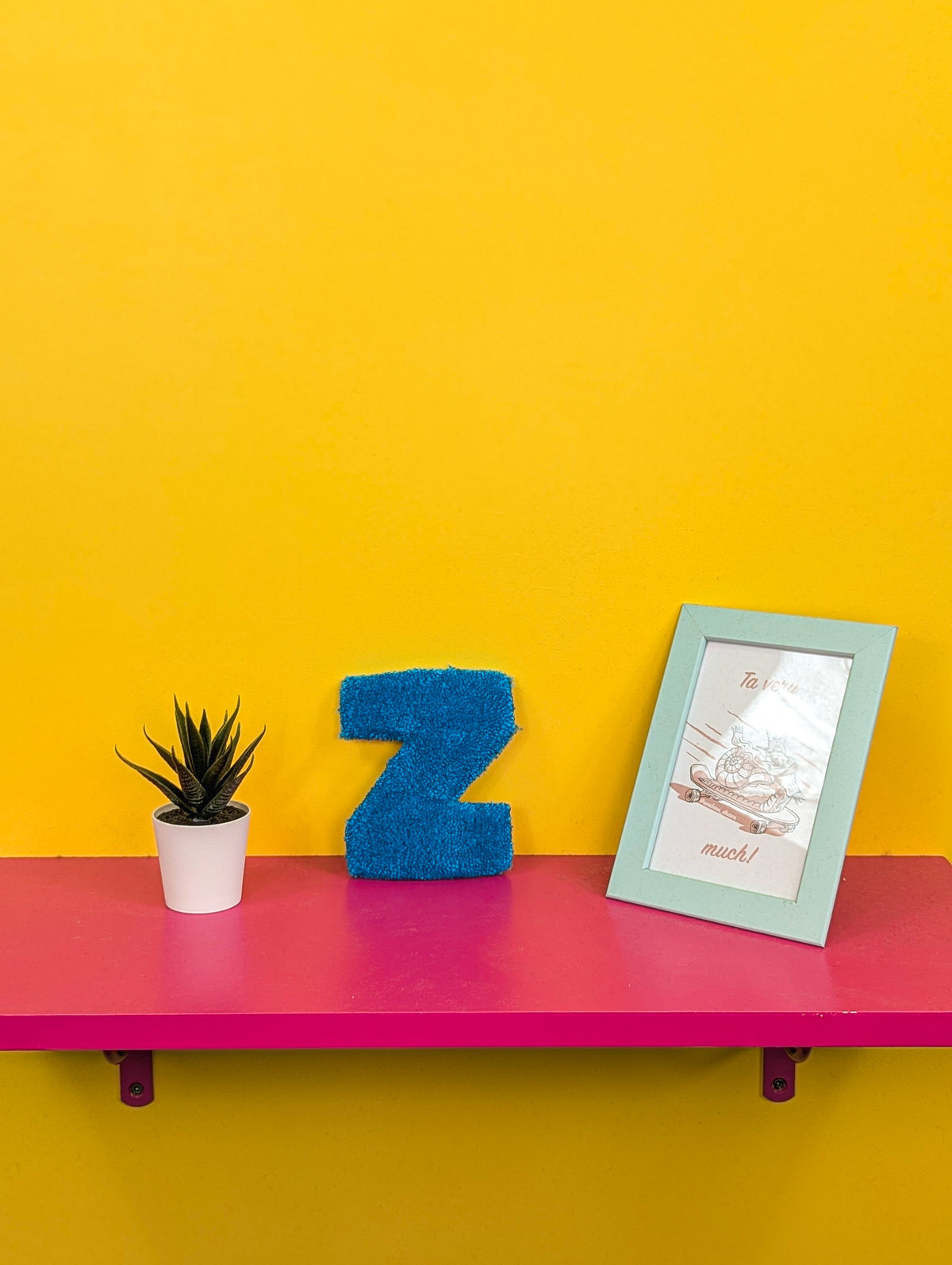 Tufted Fluffy Alphabet Wall Letter Z - Colourful Kids Room Decor, Cute Nursery Accent, Personalised Wall Display