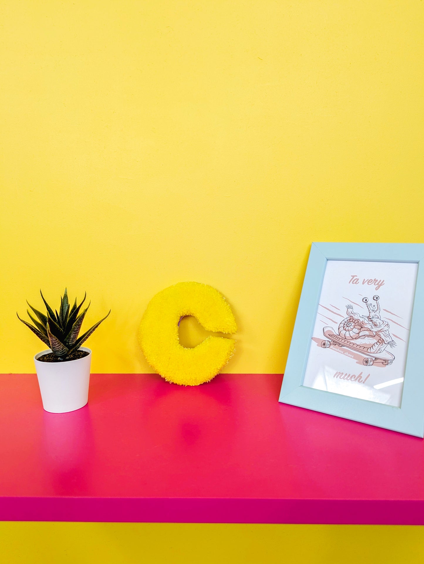 Tufted Fluffy Alphabet Wall Letter C - Colourful Kids Room Decor, Cute Nursery Accent, Personalised Wall Display