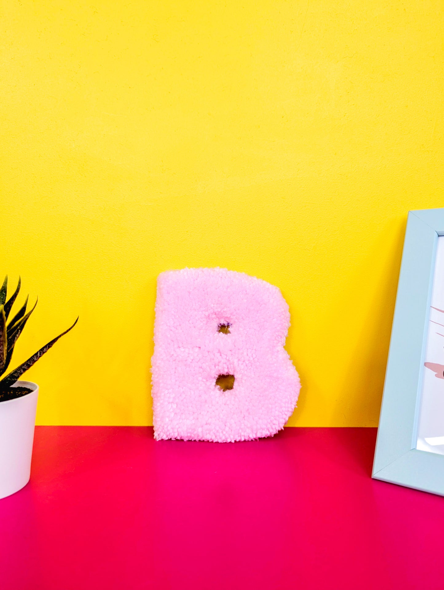 Tufted Fluffy Alphabet Wall Letter B - Colourful Kids Room Decor, Cute Nursery Accent, Personalised Wall Display