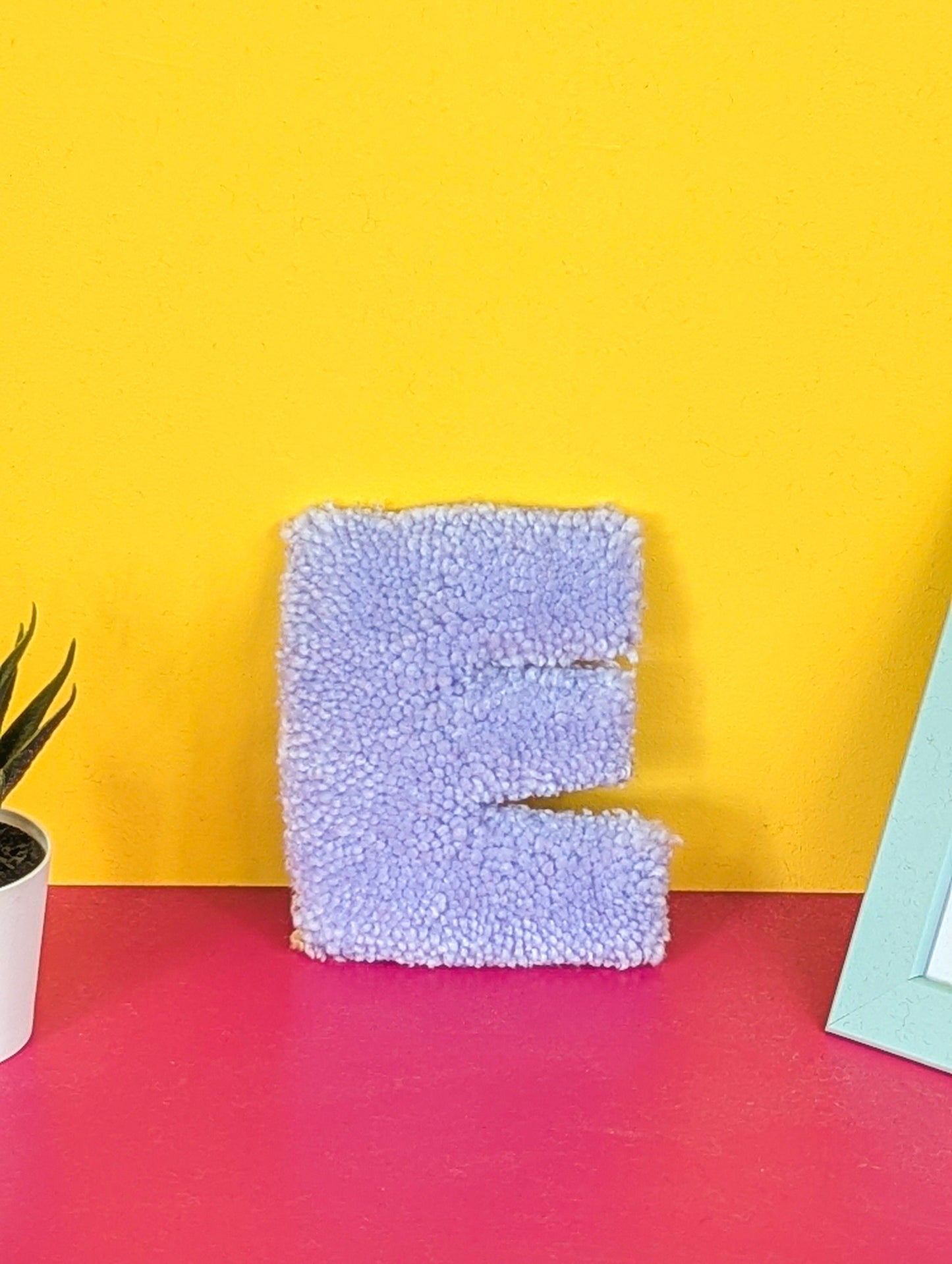 Tufted Fluffy Alphabet Wall Letter E - Colourful Kids Room Decor, Cute Nursery Accent, Personalised Wall Display