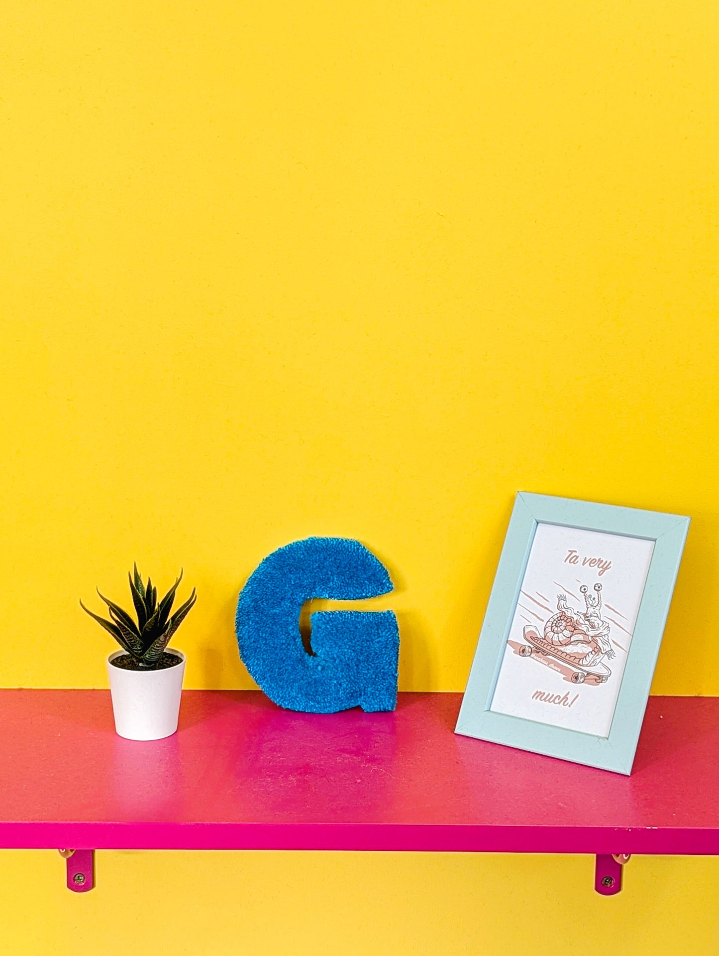 Tufted Fluffy Alphabet Wall Letter G - Colourful Kids Room Decor, Cute Nursery Accent, Personalised Wall Display