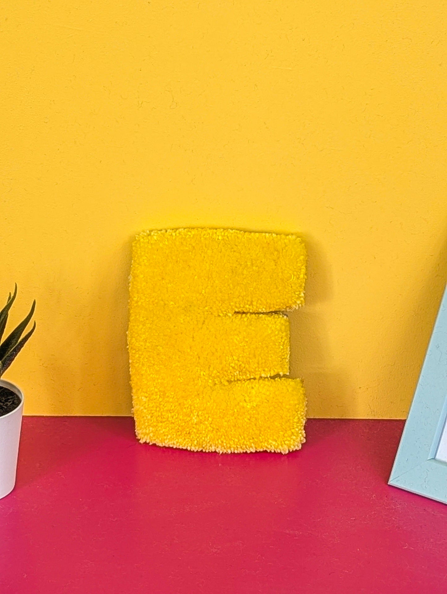 Tufted Fluffy Alphabet Wall Letter E - Colourful Kids Room Decor, Cute Nursery Accent, Personalised Wall Display