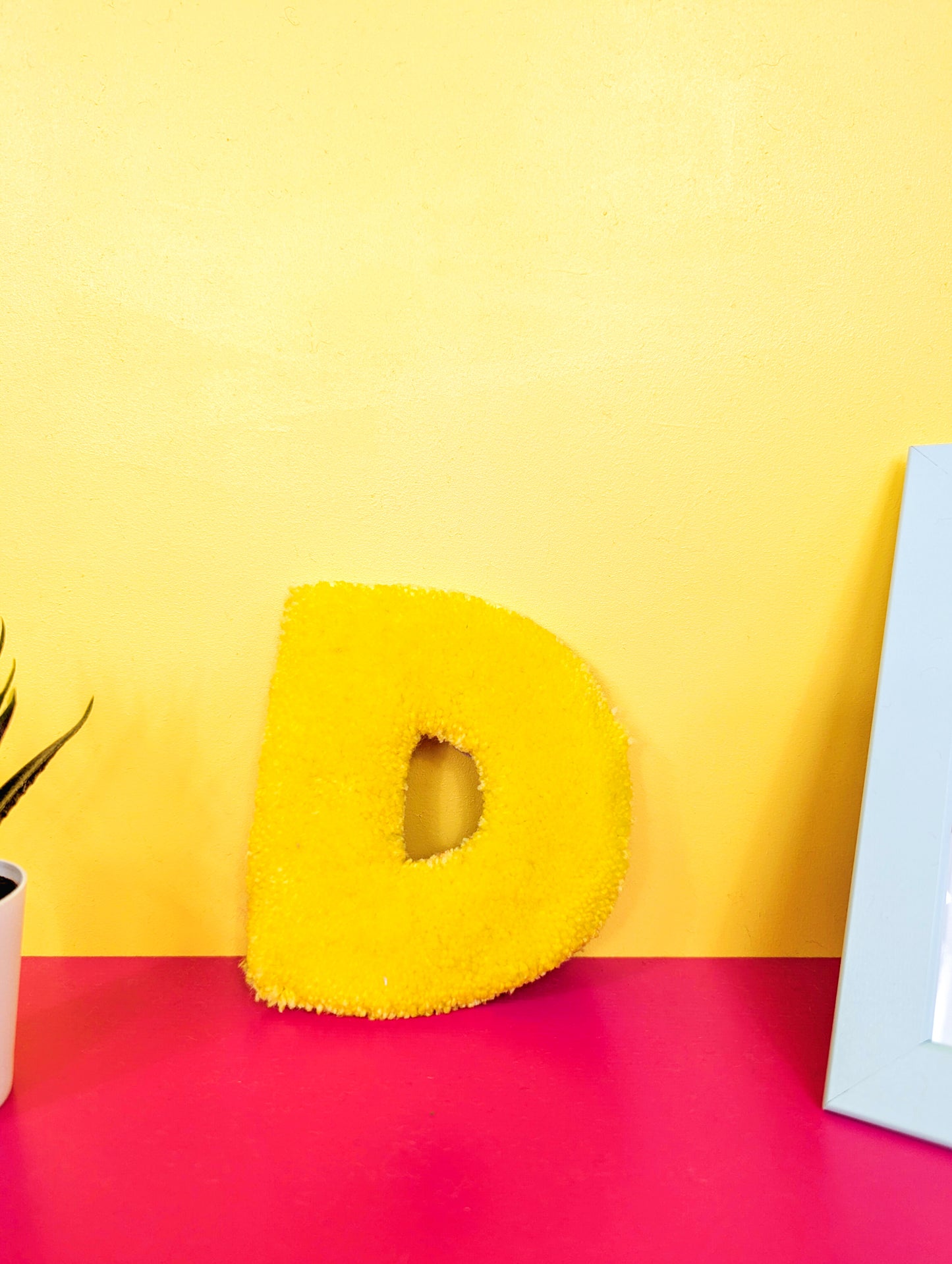 Tufted Fluffy Alphabet Wall Letter D - Colourful Kids Room Decor, Cute Nursery Accent, Personalised Wall Display