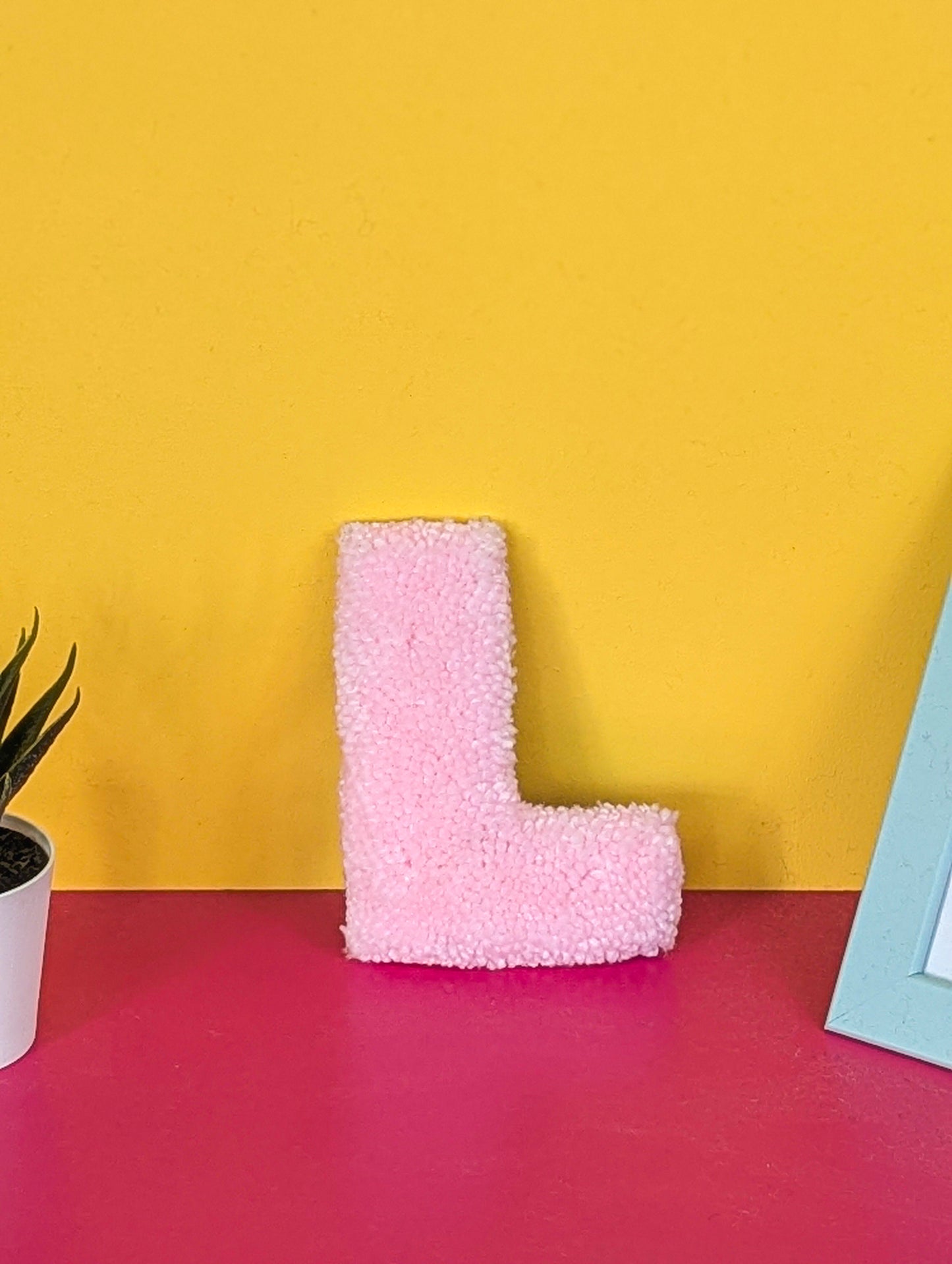 Tufted Fluffy Alphabet Wall Letter L - Colourful Kids Room Decor, Cute Nursery Accent, Personalised Wall Display