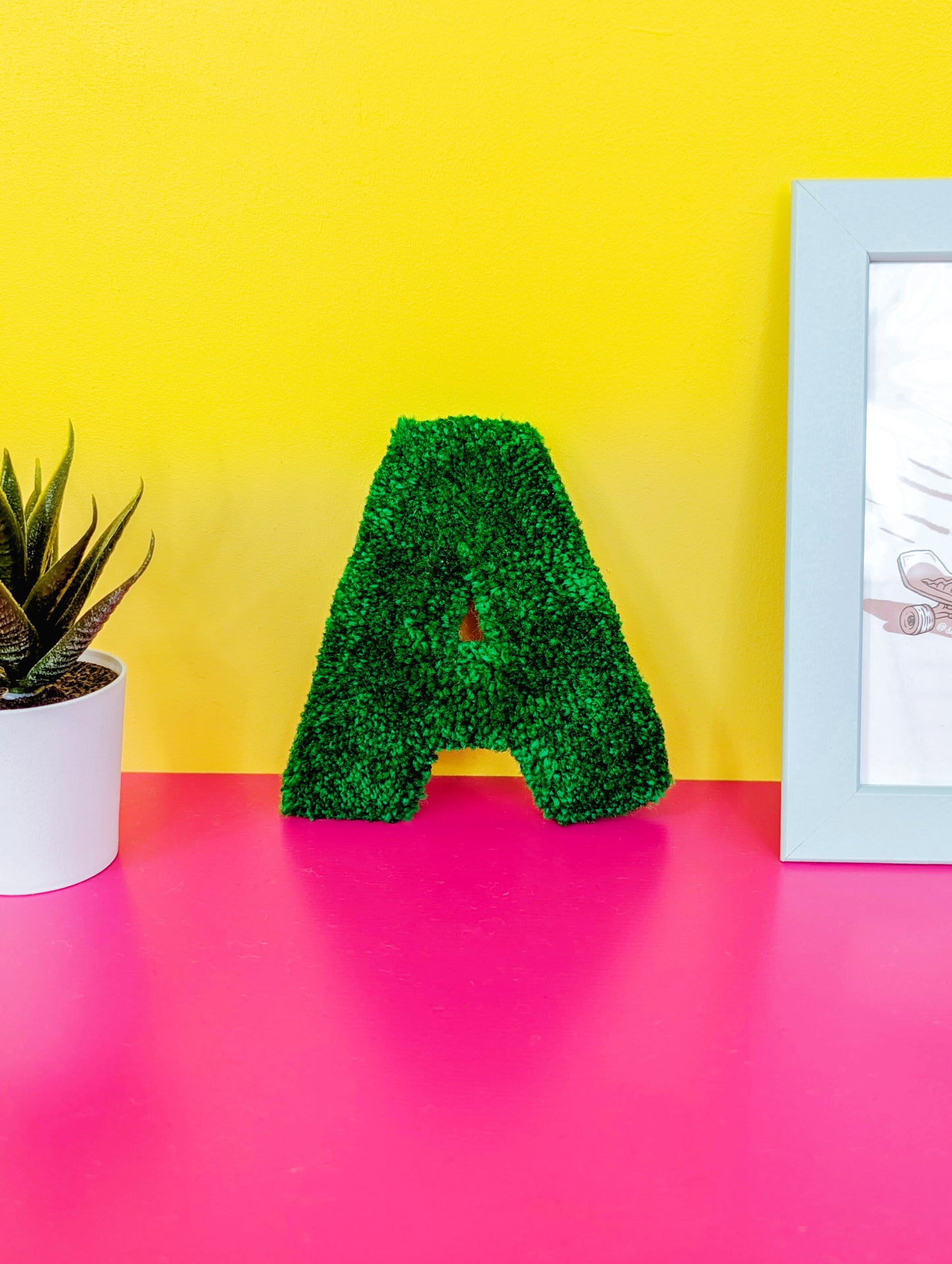 Tufted Fluffy Alphabet Wall Letter A – Colourful Kids Room Decor, Cute Nursery Accent, Personalised Wall Display