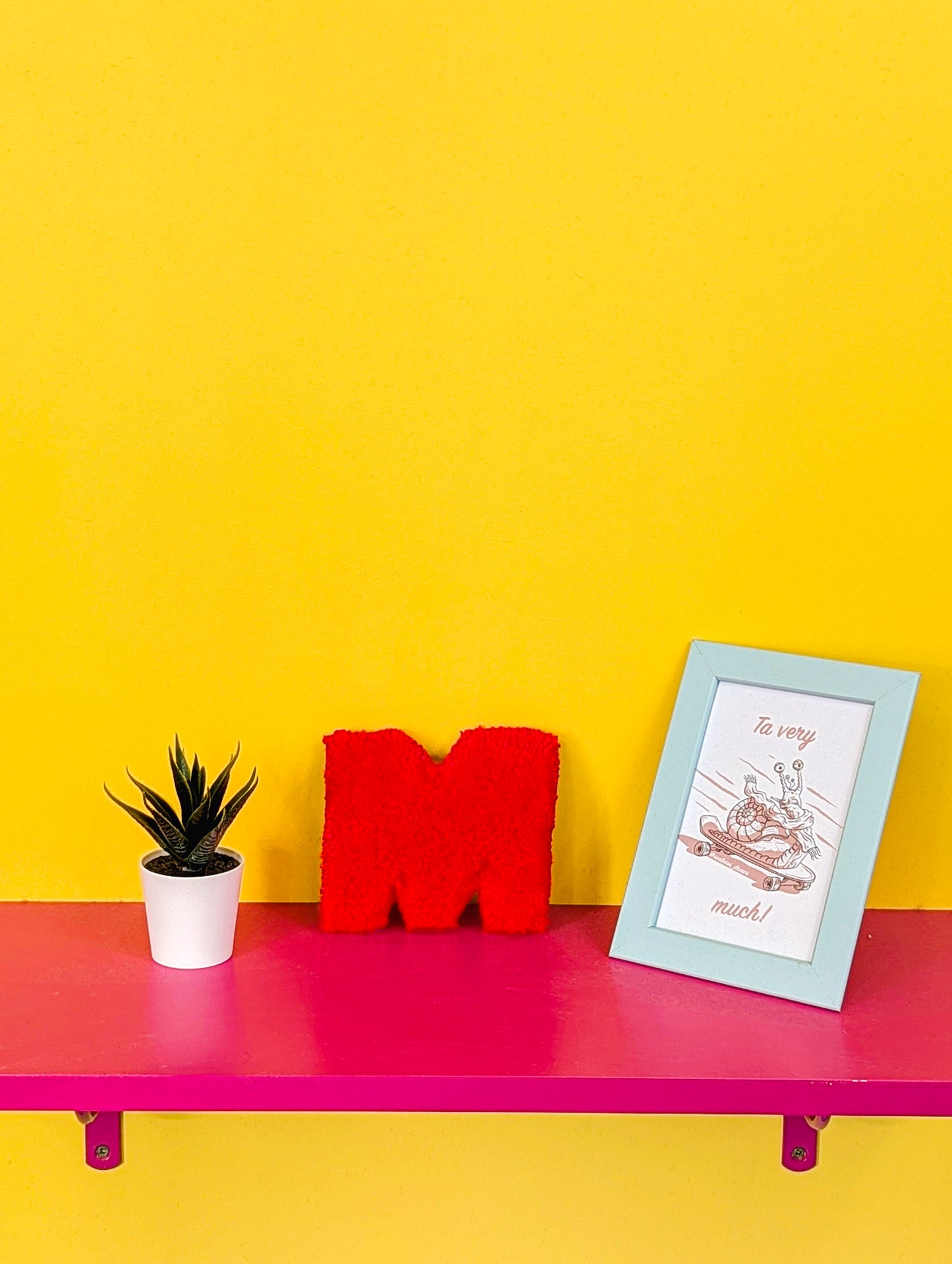 Tufted Fluffy Alphabet Wall Letter M - Colourful Kids Room Decor, Cute Nursery Accent, Personalised Wall Display
