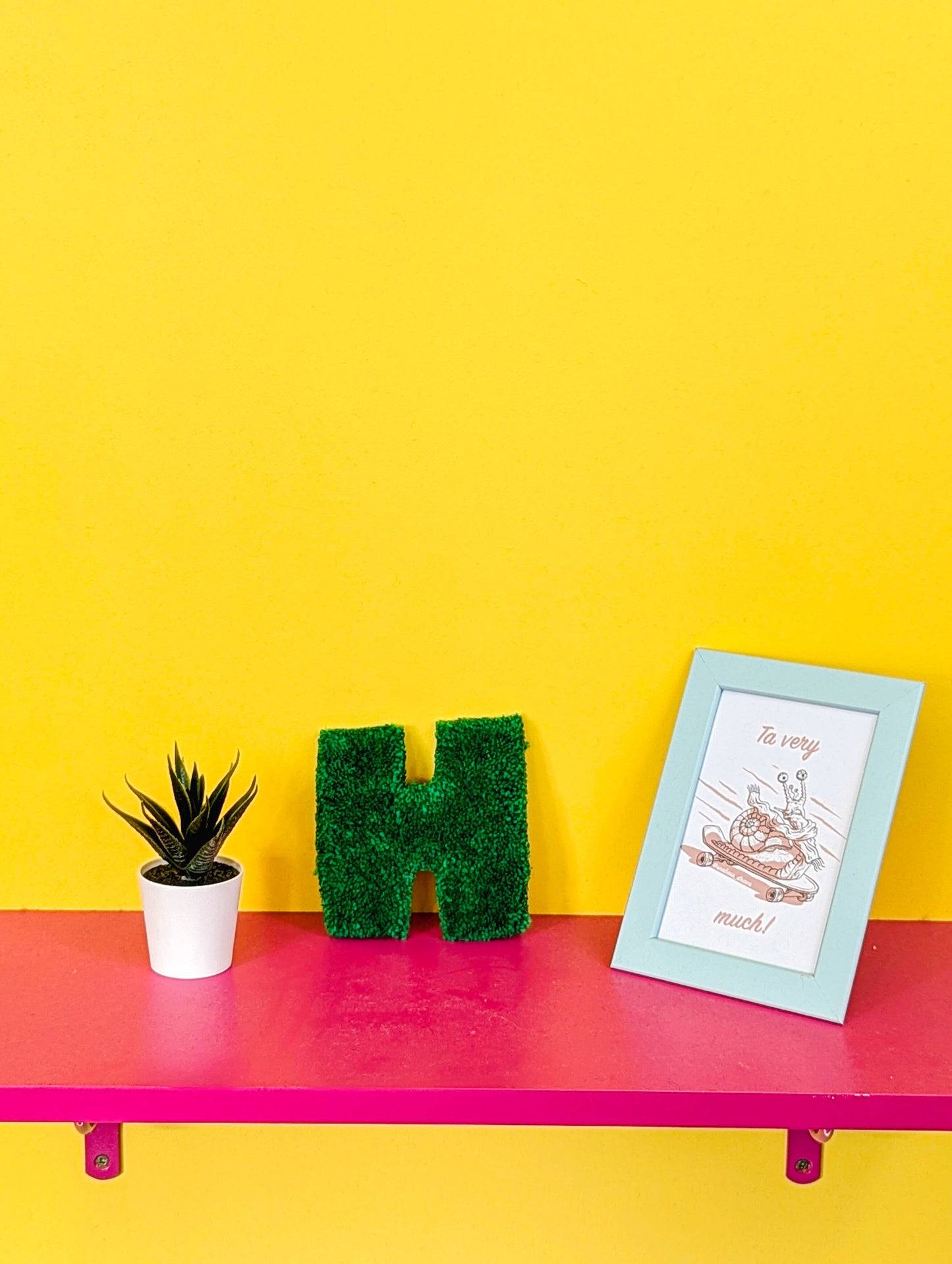 Tufted Fluffy Alphabet Wall Letter H - Colourful Kids Room Decor, Cute Nursery Accent, Personalised Wall Display