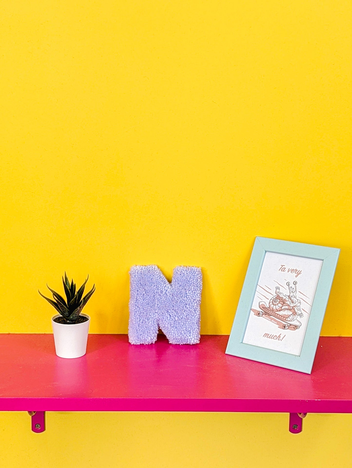 Tufted Fluffy Alphabet Wall Letter N - Colourful Kids Room Decor, Cute Nursery Accent, Personalised Wall Display