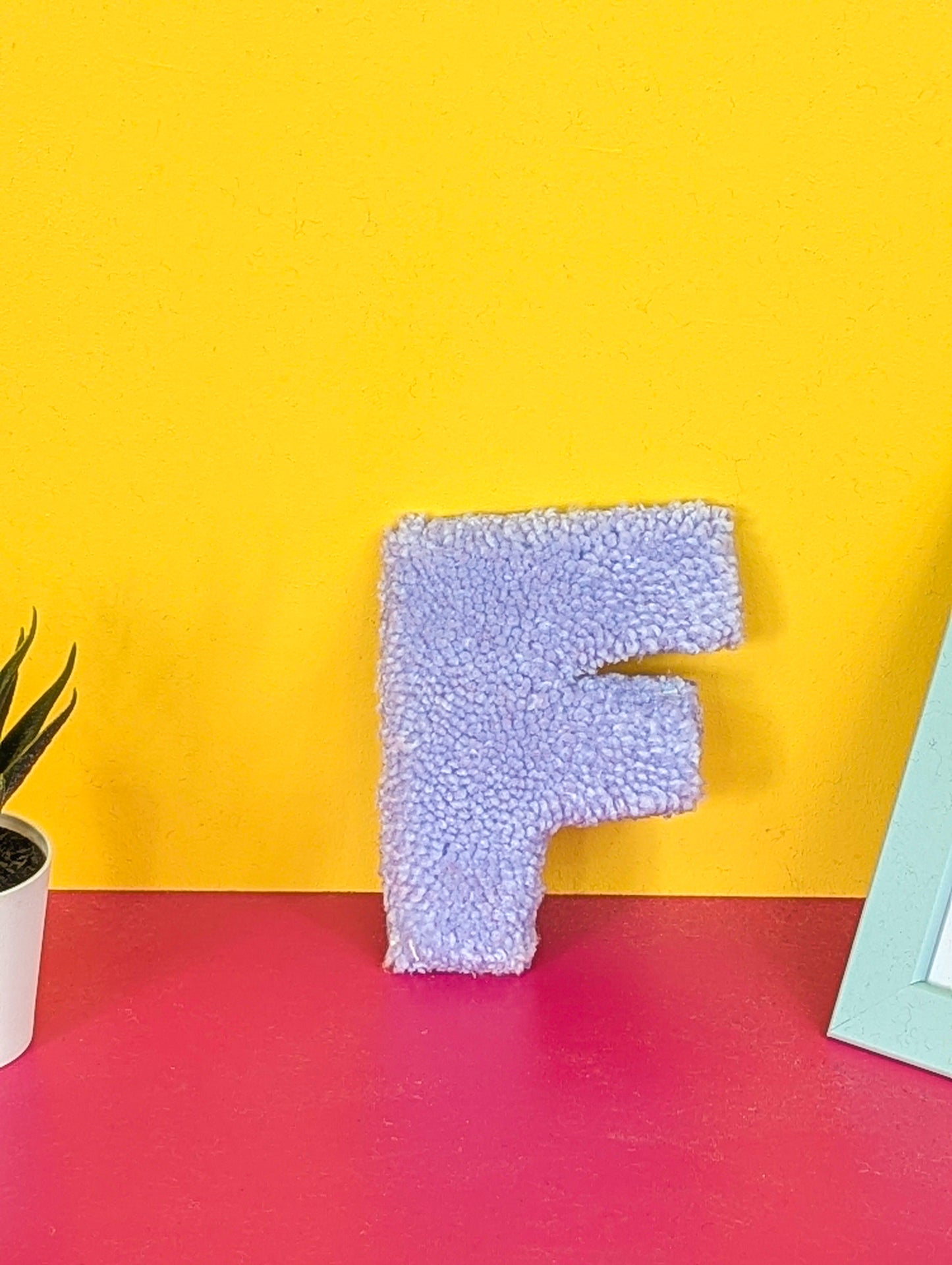 Tufted Fluffy Alphabet Wall Letter F - Colourful Kids Room Decor, Cute Nursery Accent, Personalised Wall Display