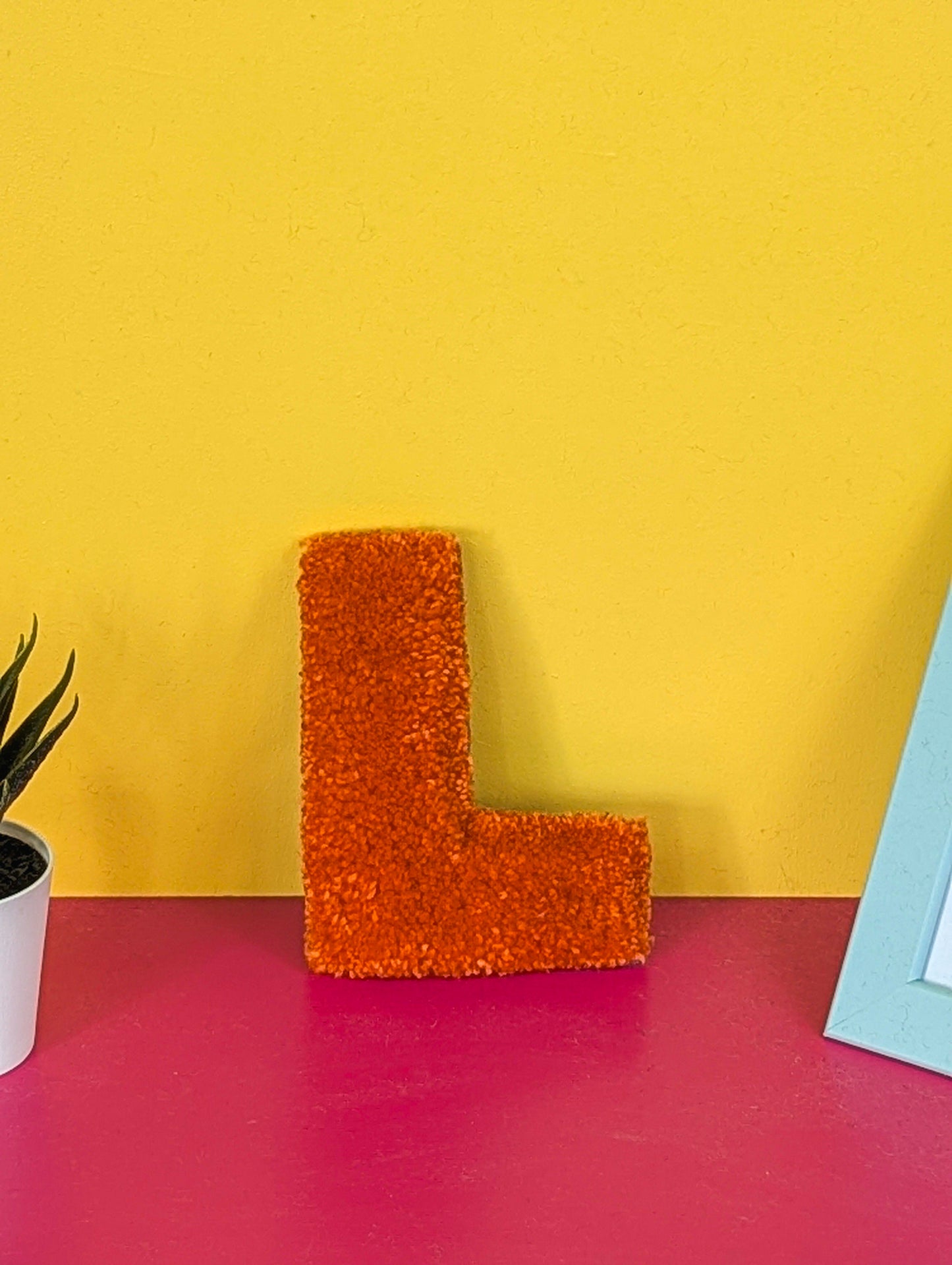 Tufted Fluffy Alphabet Wall Letter L - Colourful Kids Room Decor, Cute Nursery Accent, Personalised Wall Display