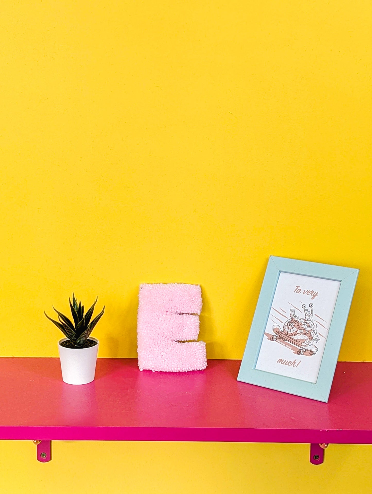 Tufted Fluffy Alphabet Wall Letter E - Colourful Kids Room Decor, Cute Nursery Accent, Personalised Wall Display