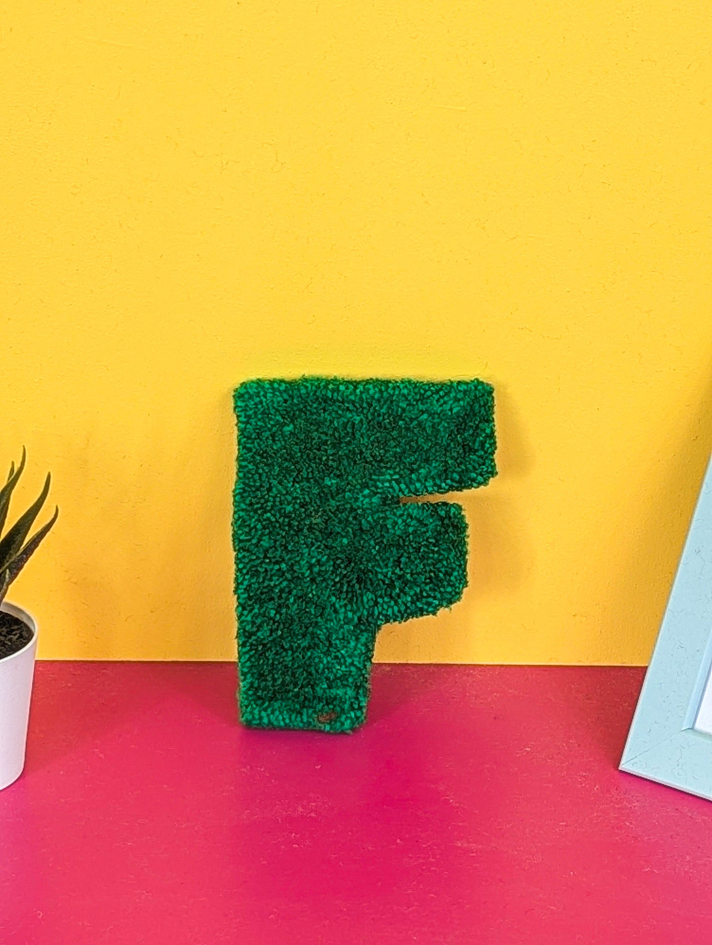 Tufted Fluffy Alphabet Wall Letter F - Colourful Kids Room Decor, Cute Nursery Accent, Personalised Wall Display