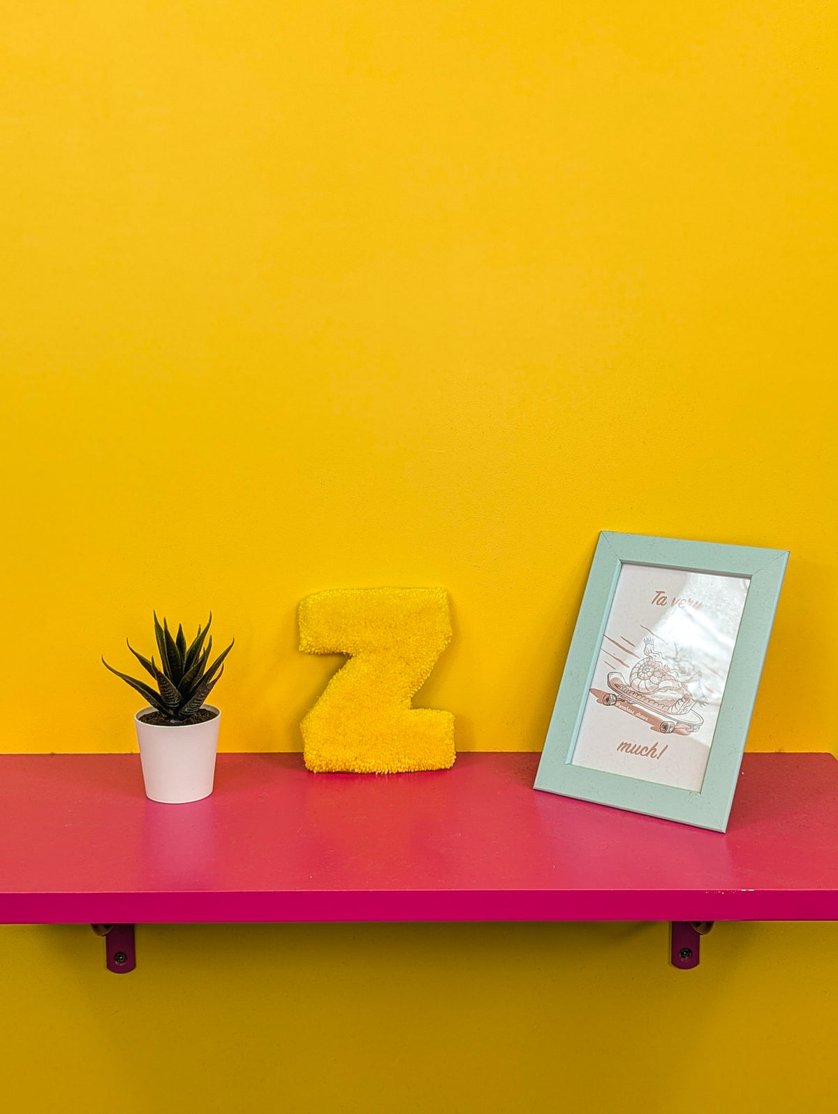 Tufted Fluffy Alphabet Wall Letter Z - Colourful Kids Room Decor, Cute Nursery Accent, Personalised Wall Display