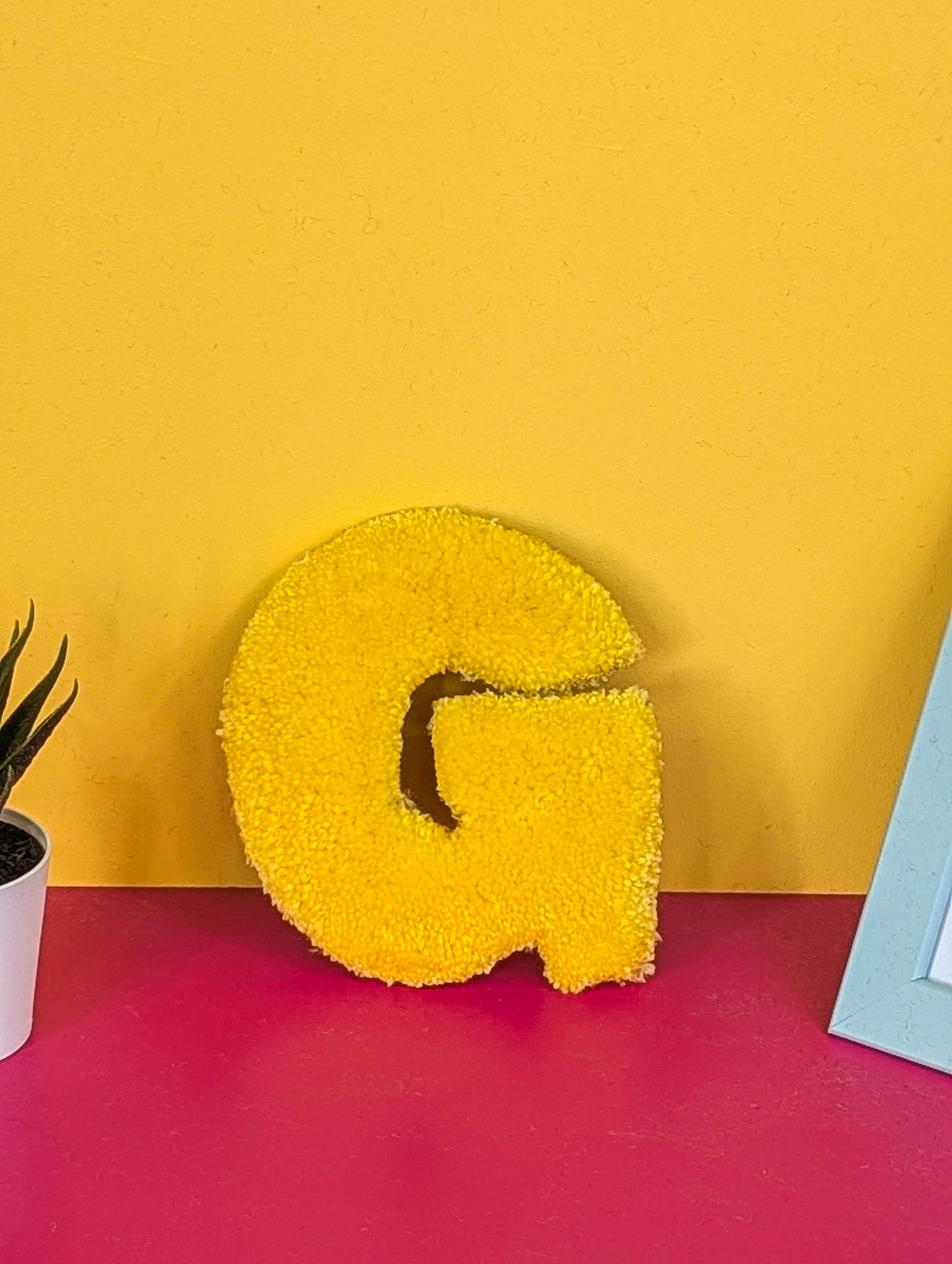 Tufted Fluffy Alphabet Wall Letter G - Colourful Kids Room Decor, Cute Nursery Accent, Personalised Wall Display
