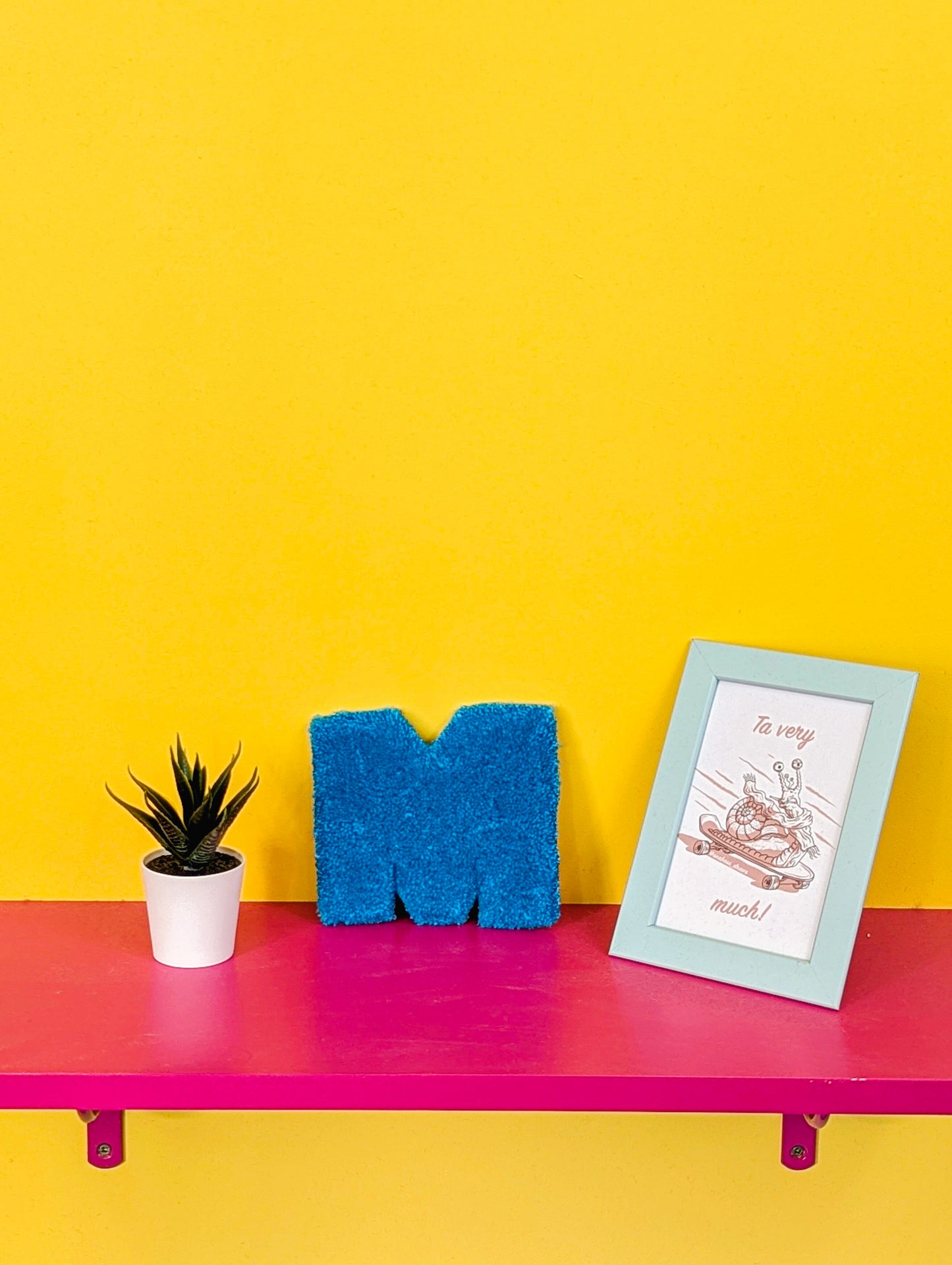 Tufted Fluffy Alphabet Wall Letter M - Colourful Kids Room Decor, Cute Nursery Accent, Personalised Wall Display