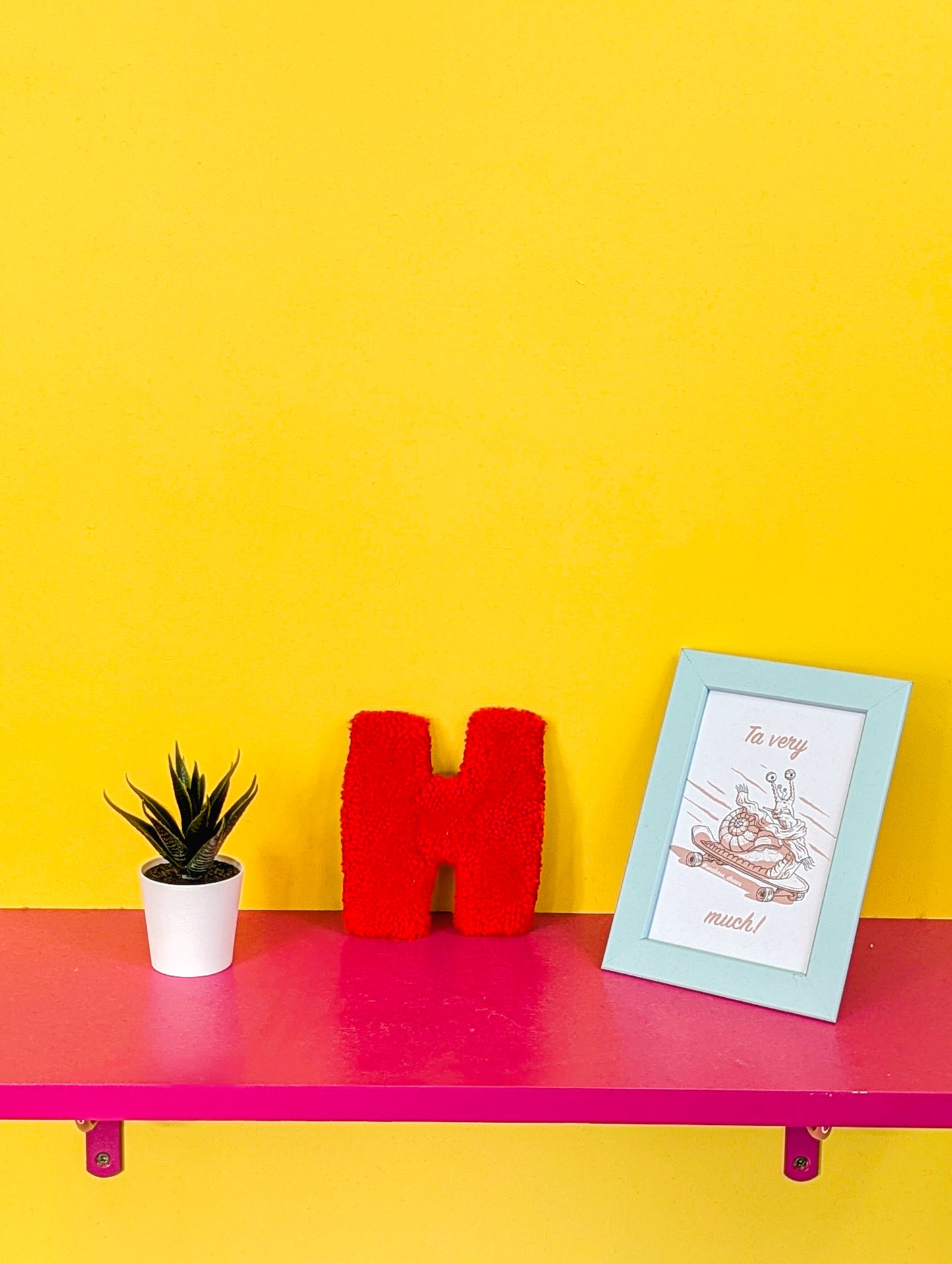 Tufted Fluffy Alphabet Wall Letter H - Colourful Kids Room Decor, Cute Nursery Accent, Personalised Wall Display