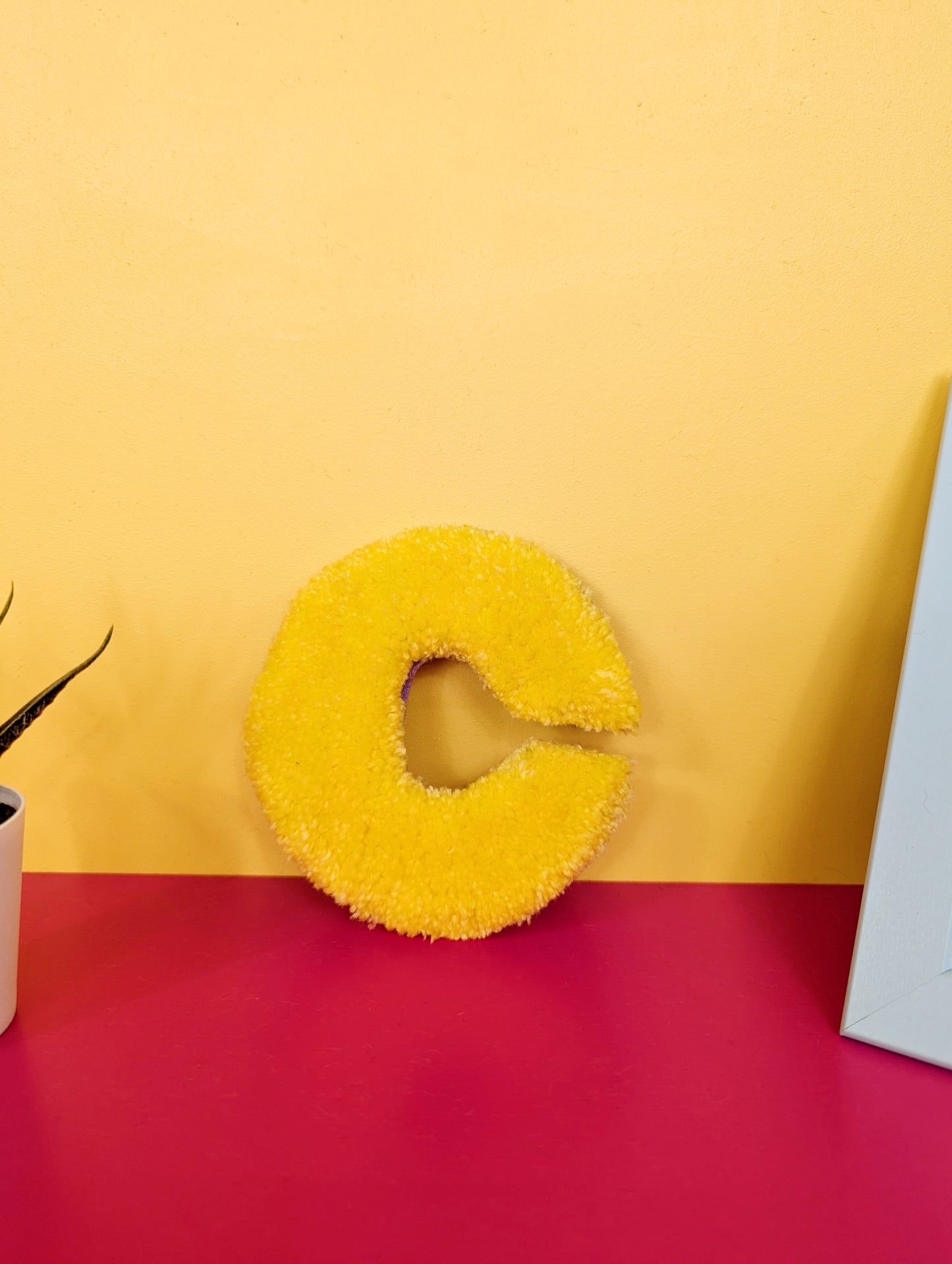 Tufted Fluffy Alphabet Wall Letter C - Colourful Kids Room Decor, Cute Nursery Accent, Personalised Wall Display