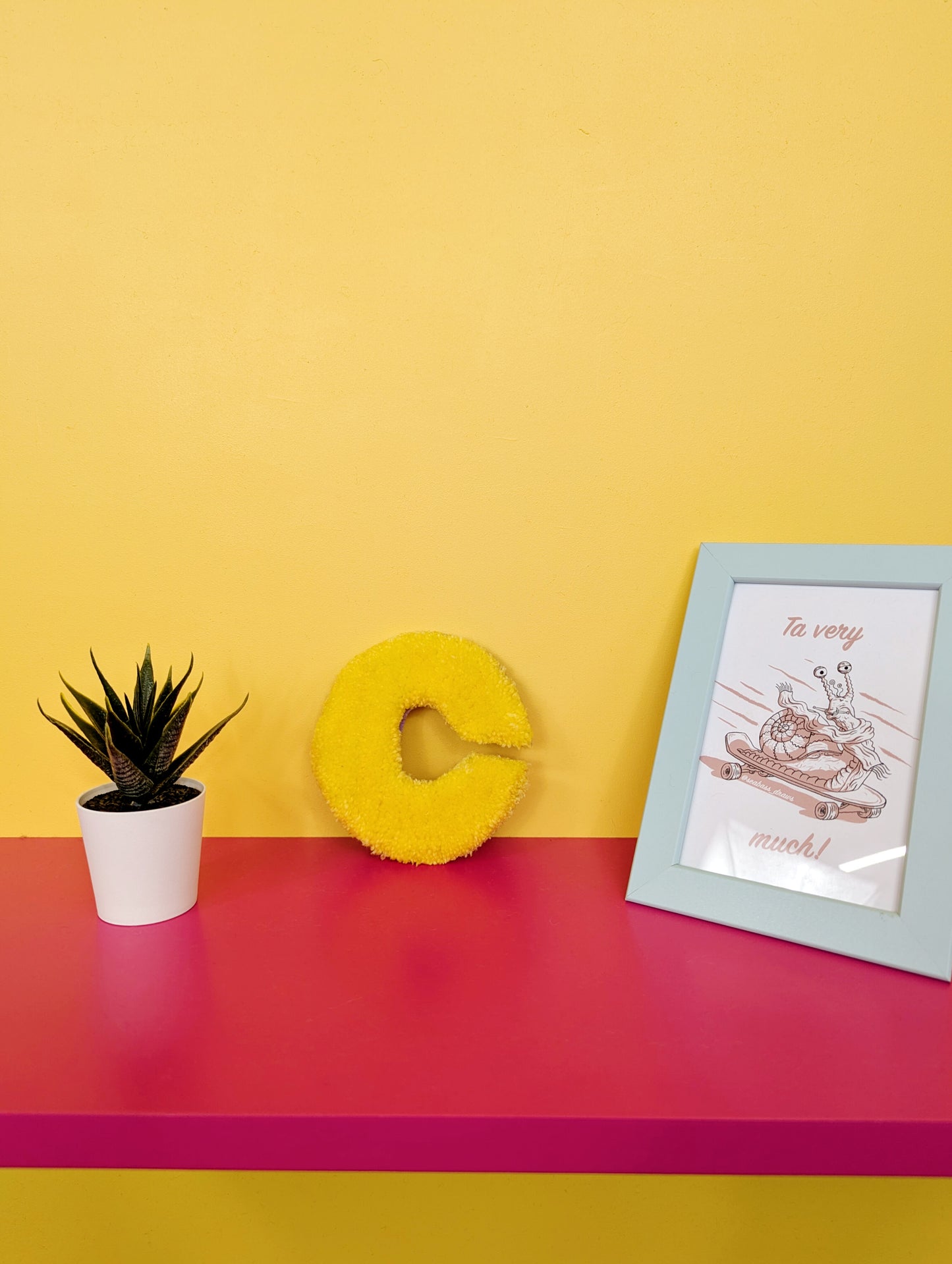 Tufted Fluffy Alphabet Wall Letter C - Colourful Kids Room Decor, Cute Nursery Accent, Personalised Wall Display