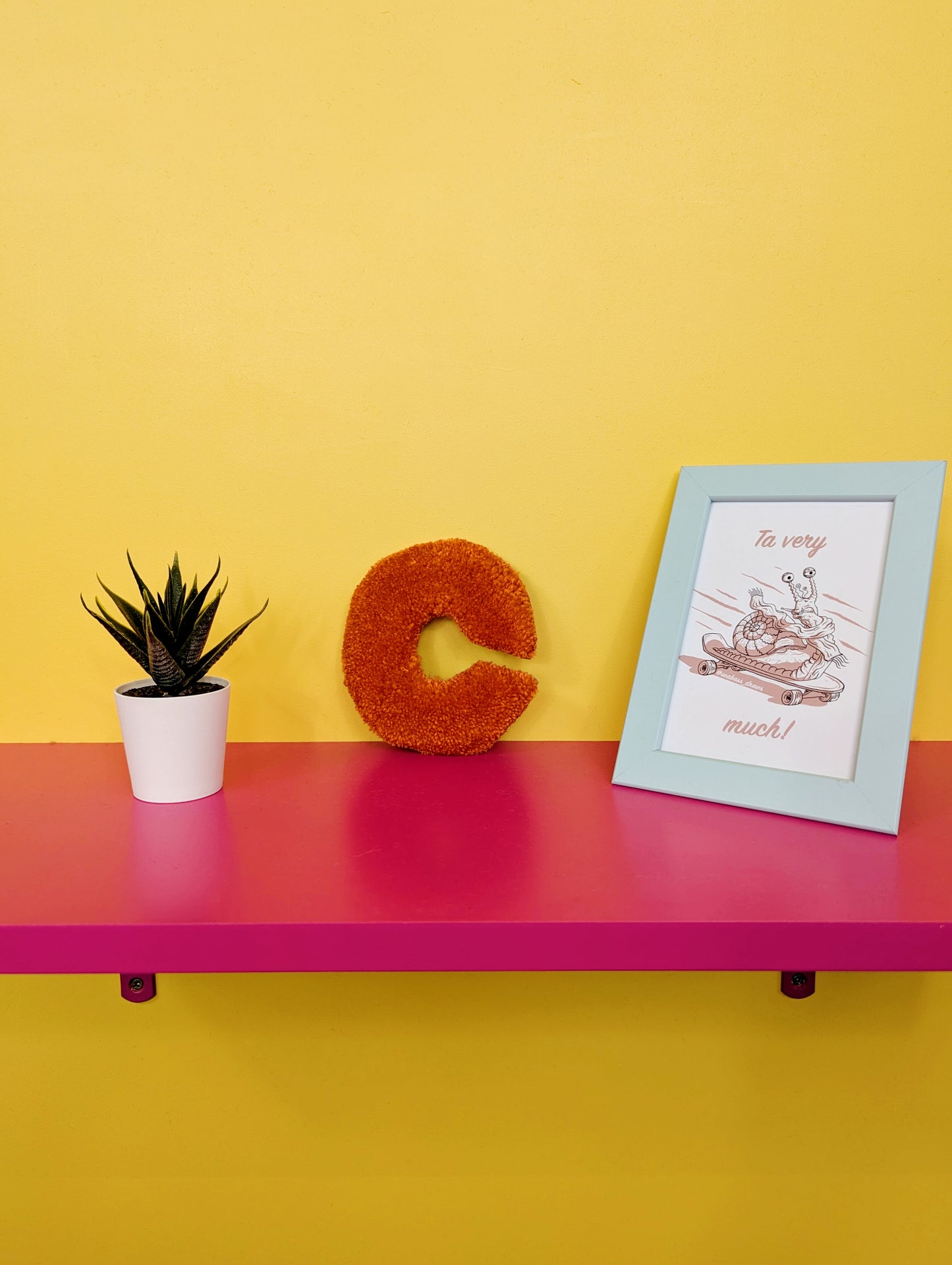 Tufted Fluffy Alphabet Wall Letter C - Colourful Kids Room Decor, Cute Nursery Accent, Personalised Wall Display