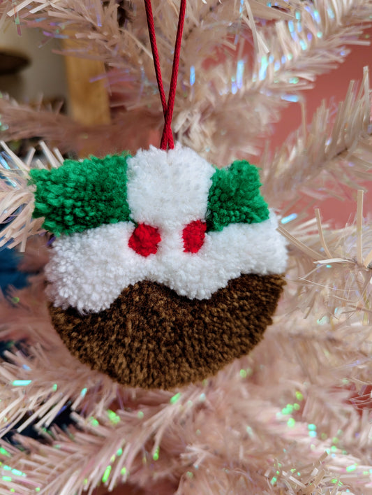 Christmas Pudding tufted Christmas decoration