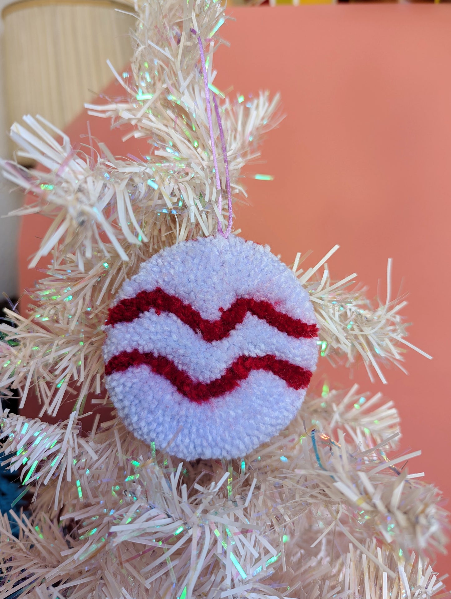 Wiggly pattern tufted Christmas decoration