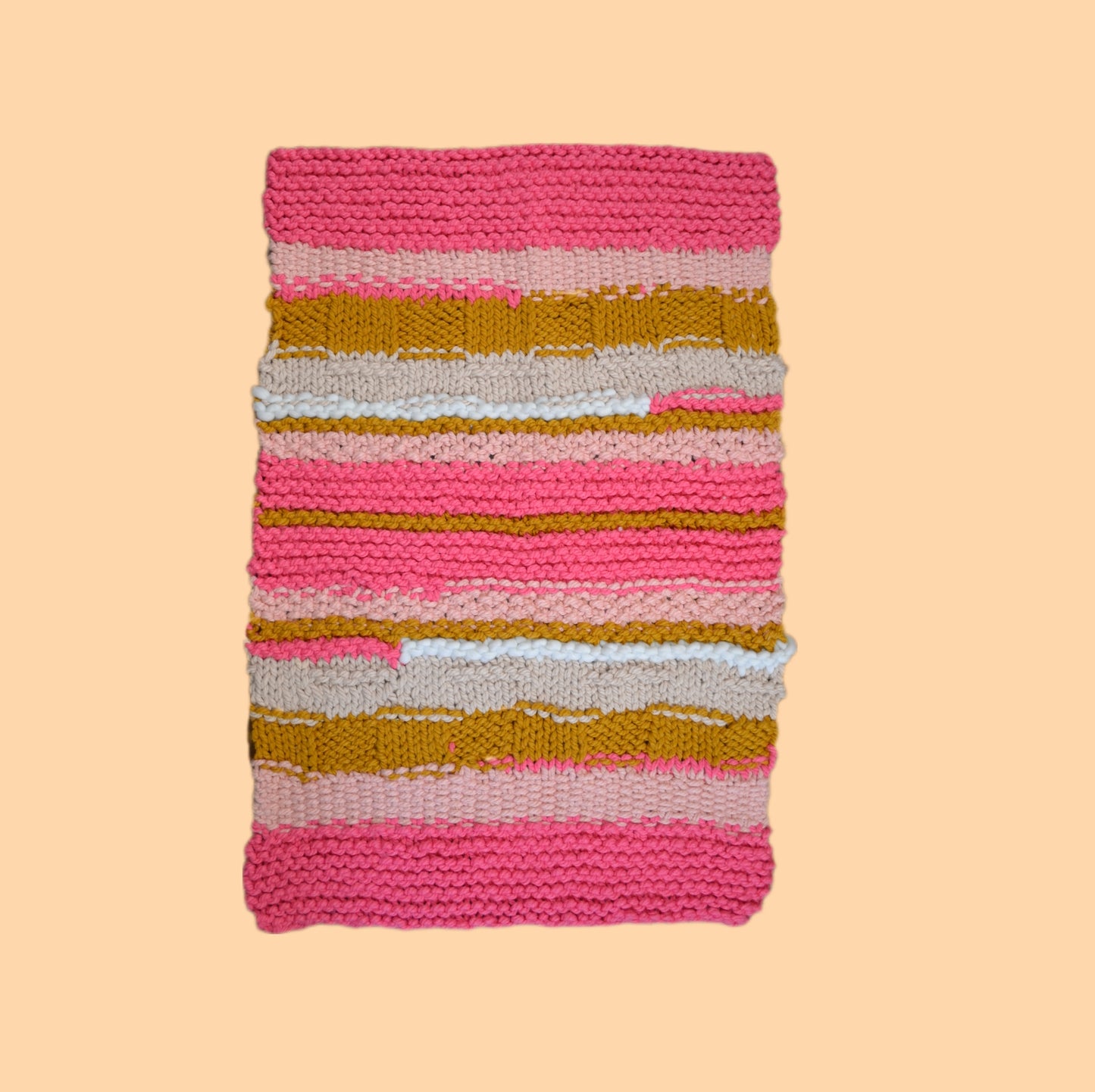 sick collection medium pink hand knitted rug