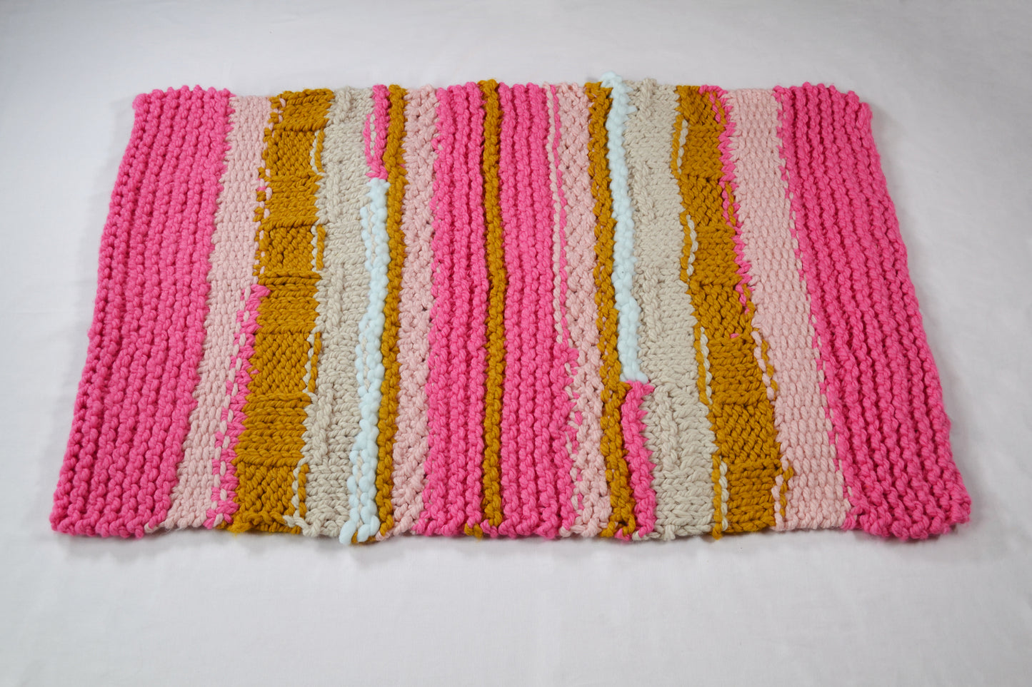 sick collection medium pink hand knitted rug